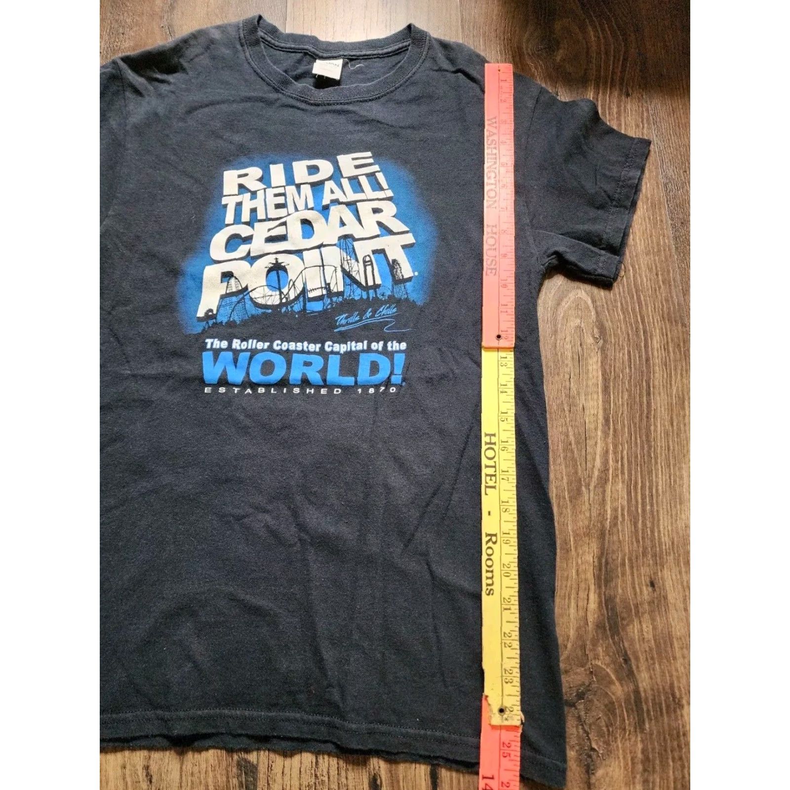 Gildan VINTAGE Gildan Cedar Point T Shirt Double Sided Short Sleeve Adult Small Black Vintage Theme Cedar Point Gatekeeper Roller Mens S Size US S / EU 44-46 / 1 - 4 Thumbnail