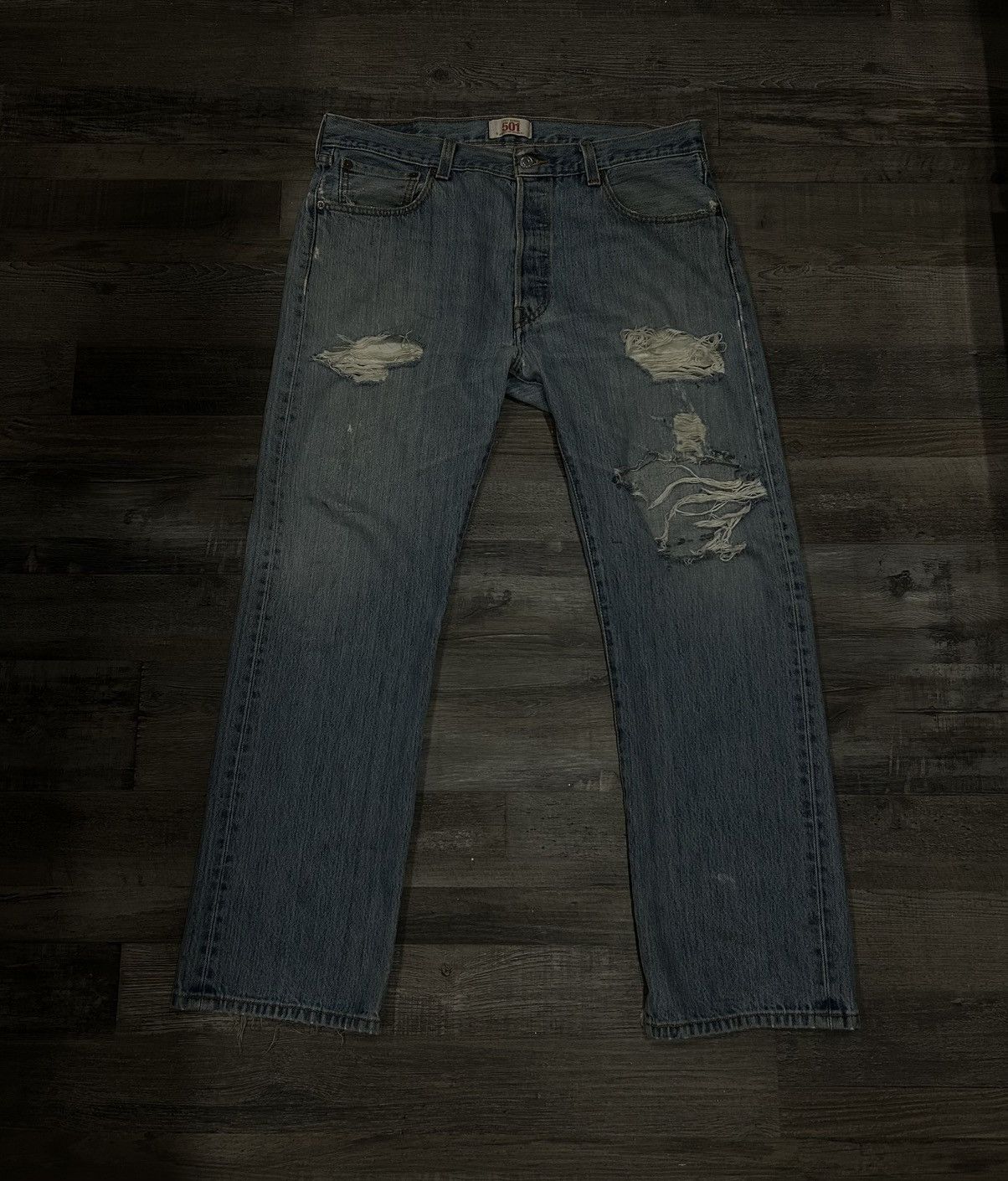 Levi's × Vintage Vintage Stonewashed Distressed Levi 501’s Size US 36 / EU 52 - 1 Thumbnail