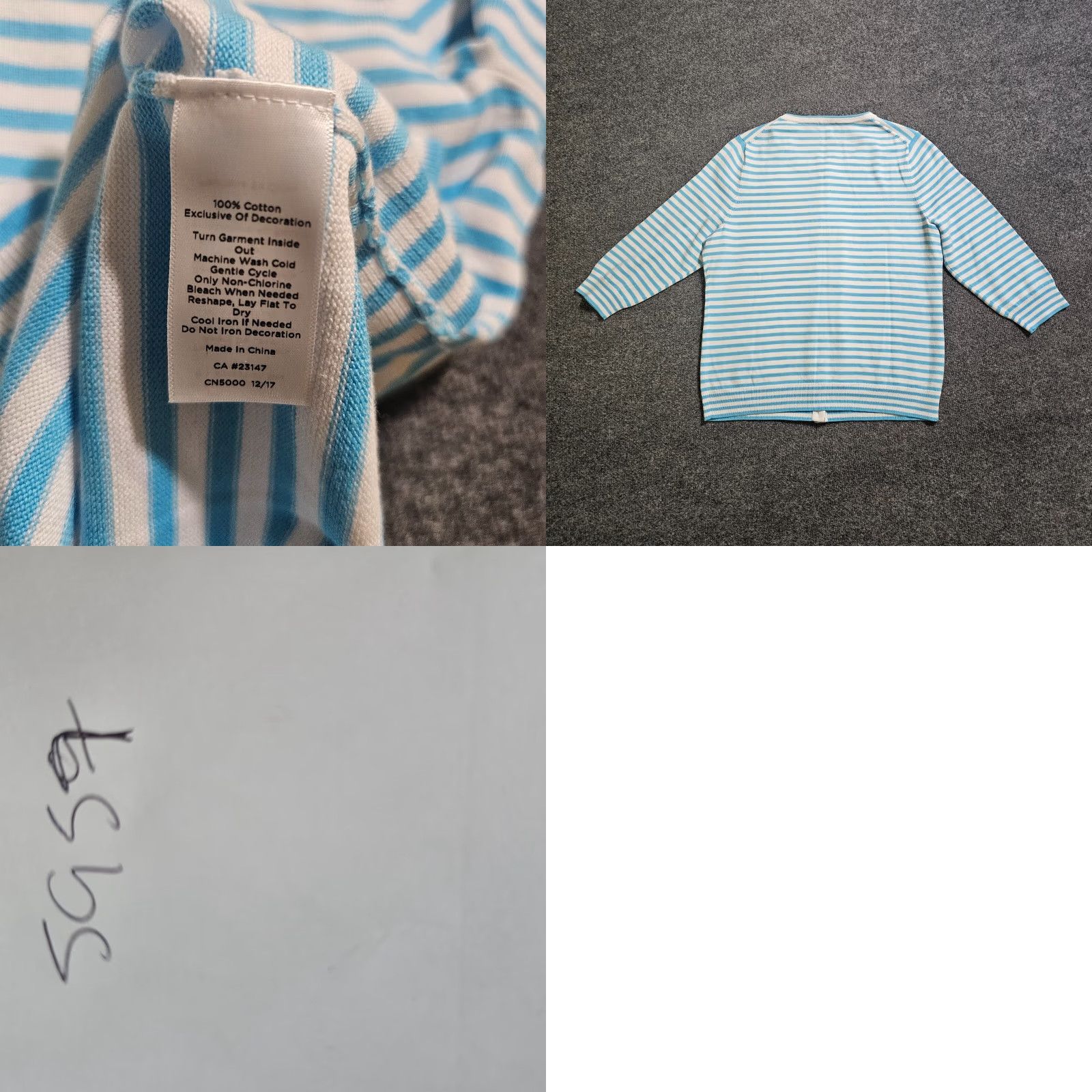 Talbots Talbots Cardigan Top Womens Large Petite Blue Stripe Flamingo Casual Cardigan Size L / US 10 / IT 46 - 8 Thumbnail