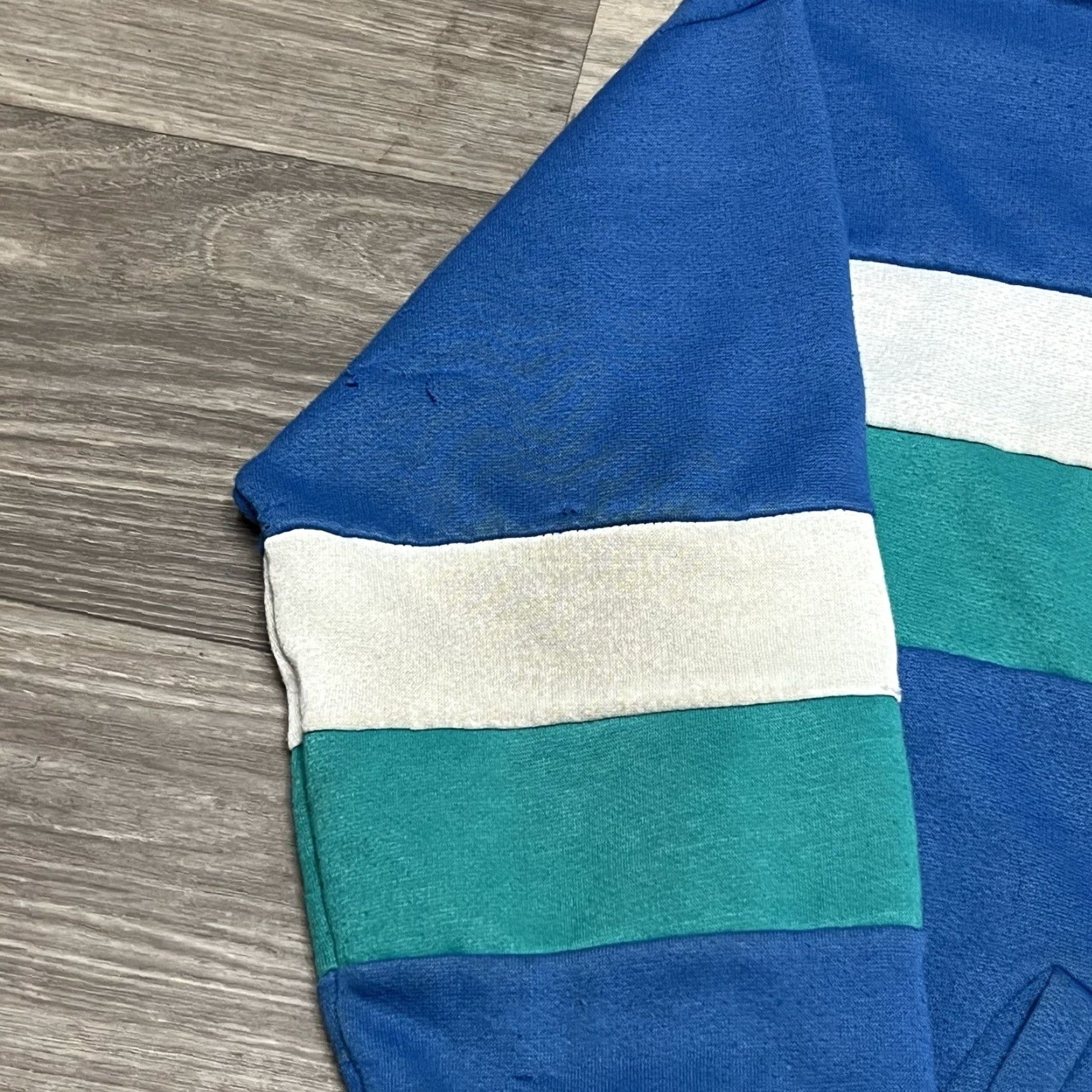 Spalding VINTAGE Spalding Sweatshirt Shirt Adult L Blue Cotton Blend Fleece 80s Tennis Full Zip Boxy Men Size US L / EU 52-54 / 3 - 7 Thumbnail
