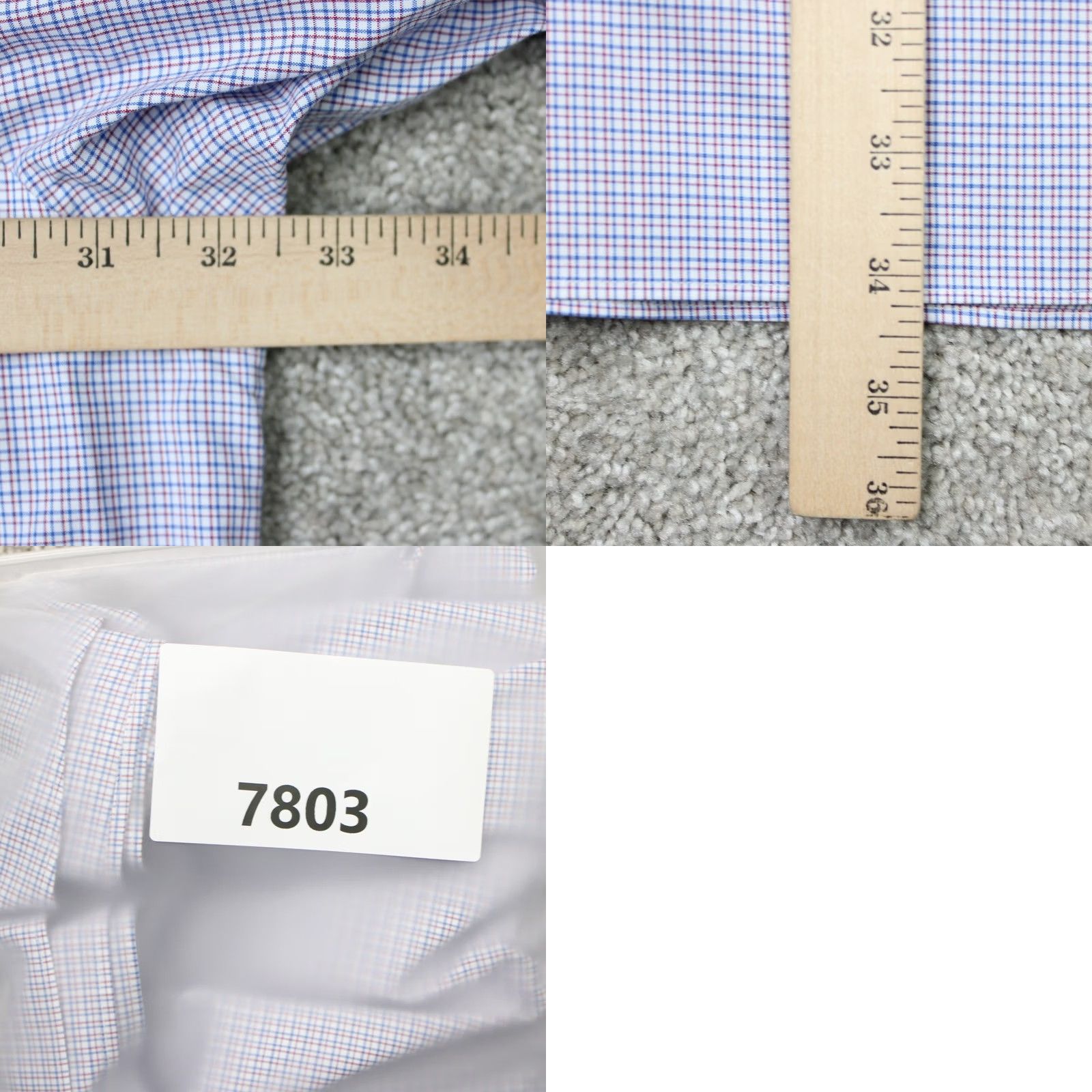Jos. A. Bank Jos A Bank Shirt Men 20, 36 Blue/Red Traveler Traditional Fit Cotton Long Sleeve Size US XXL / EU 58 / 5 - 8 Thumbnail