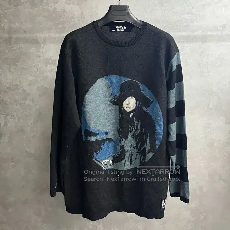 Yohji Yamamoto Yohji Yamamoto Black Cotton Sweatshirt with Graphic . Size US L / EU 52-54 / 3 - 1 Thumbnail