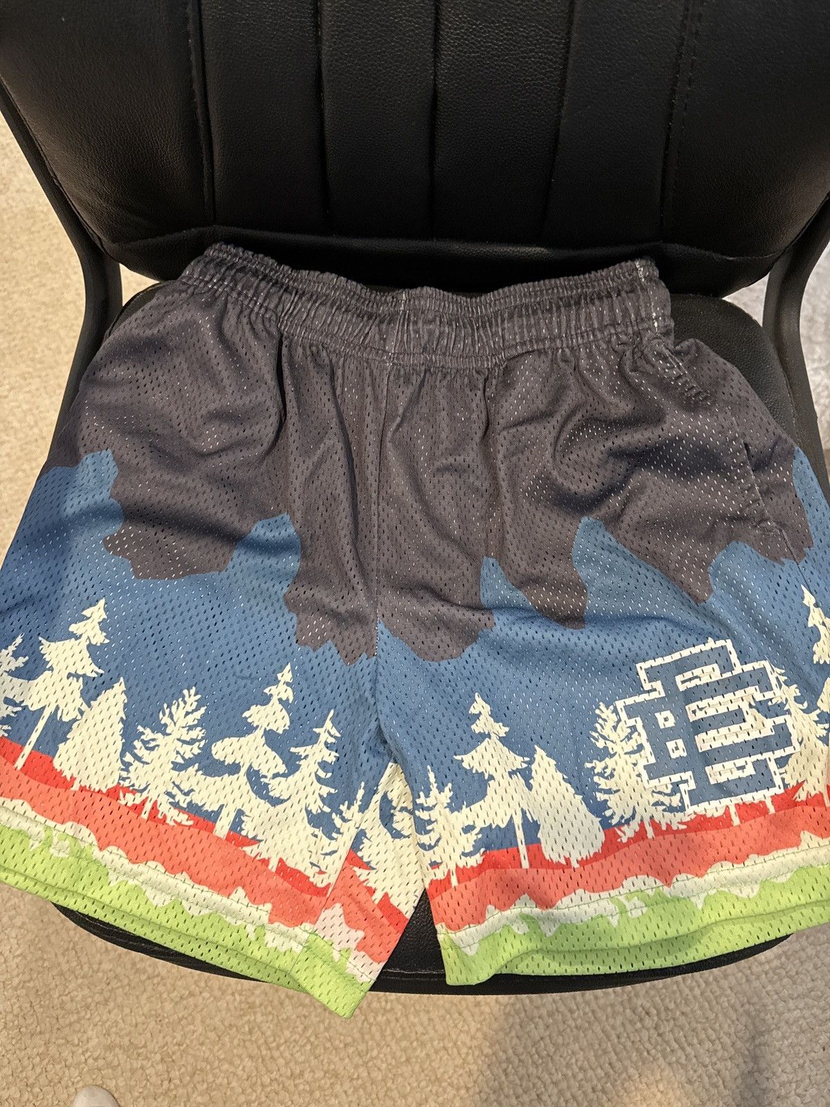Eric Emanuel Eric Emanuel Black/Indigo Mesh Shorts Size US 28 / EU 44 - 1 Thumbnail