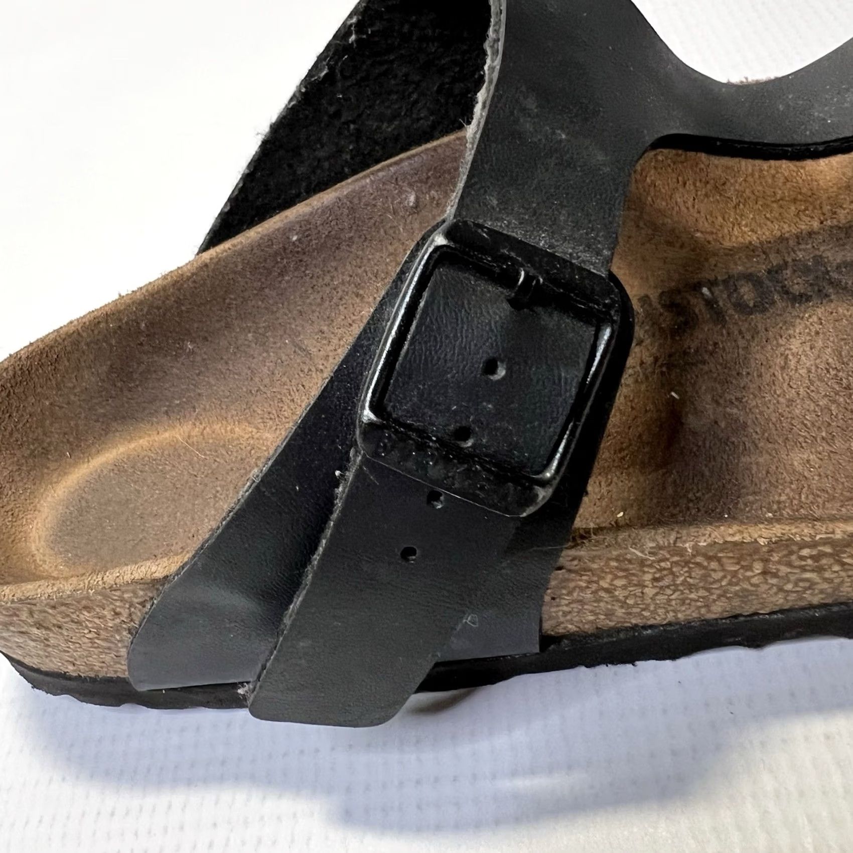 Birkenstock Birkenstock Gizeh Sandal Womens 39 Black Matte Cork Insole Suede Buckle Logo Flat Thong Slides 90s Boho Outdoor Bohemian College Slim Stripe? Size US 8 / IT 38 - 4 Thumbnail