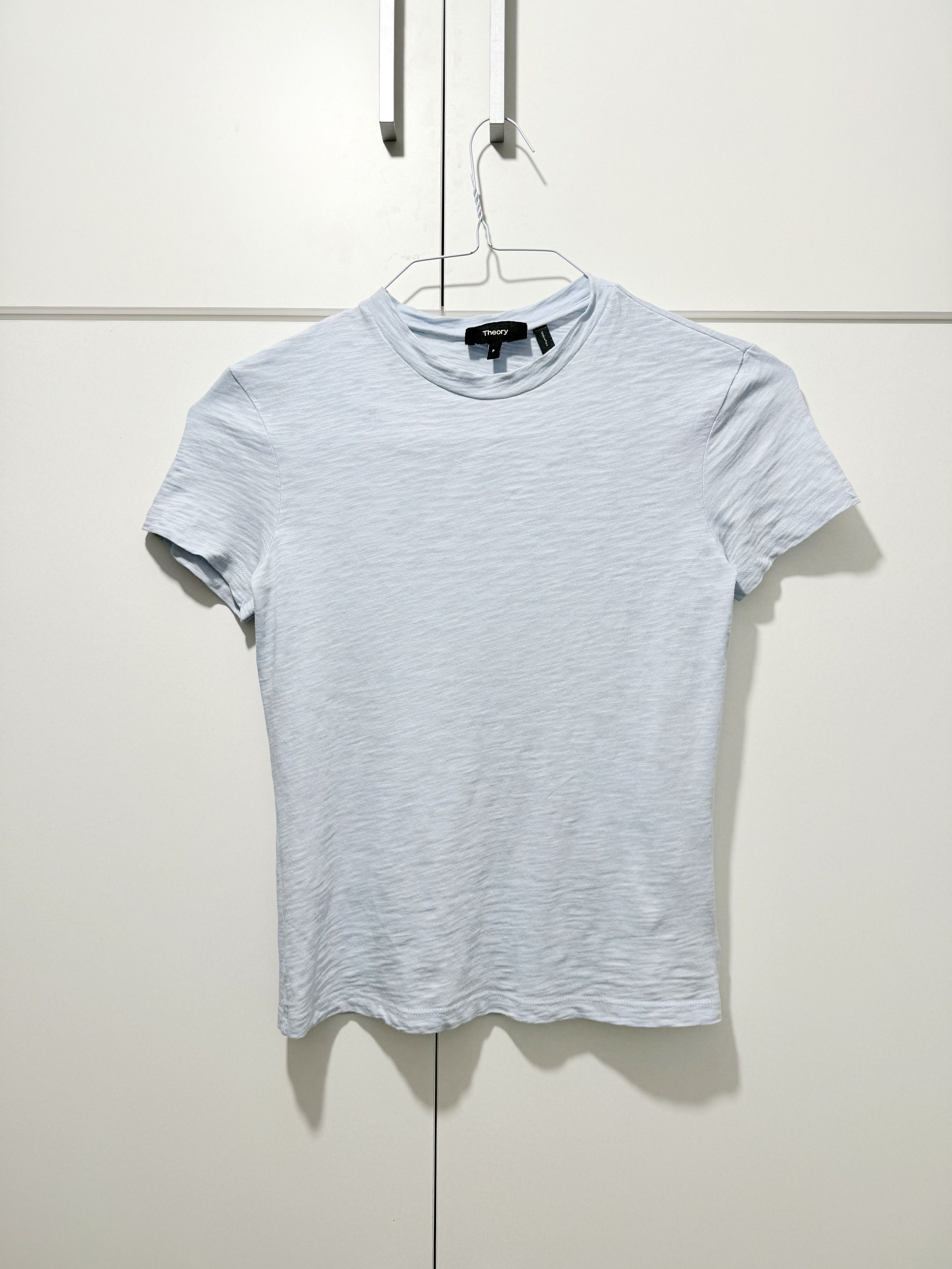Theory Women's Theory Baby Blue T-shirt (XS) Size XS / US 0-2 / IT 36-38 - 1 Thumbnail