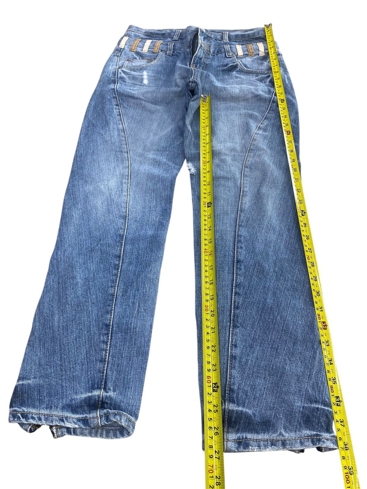 Japanese Brand Japanese Brand Double Waist Style Twist Leg Jeans Size US 30 / EU 46 - 7 Thumbnail