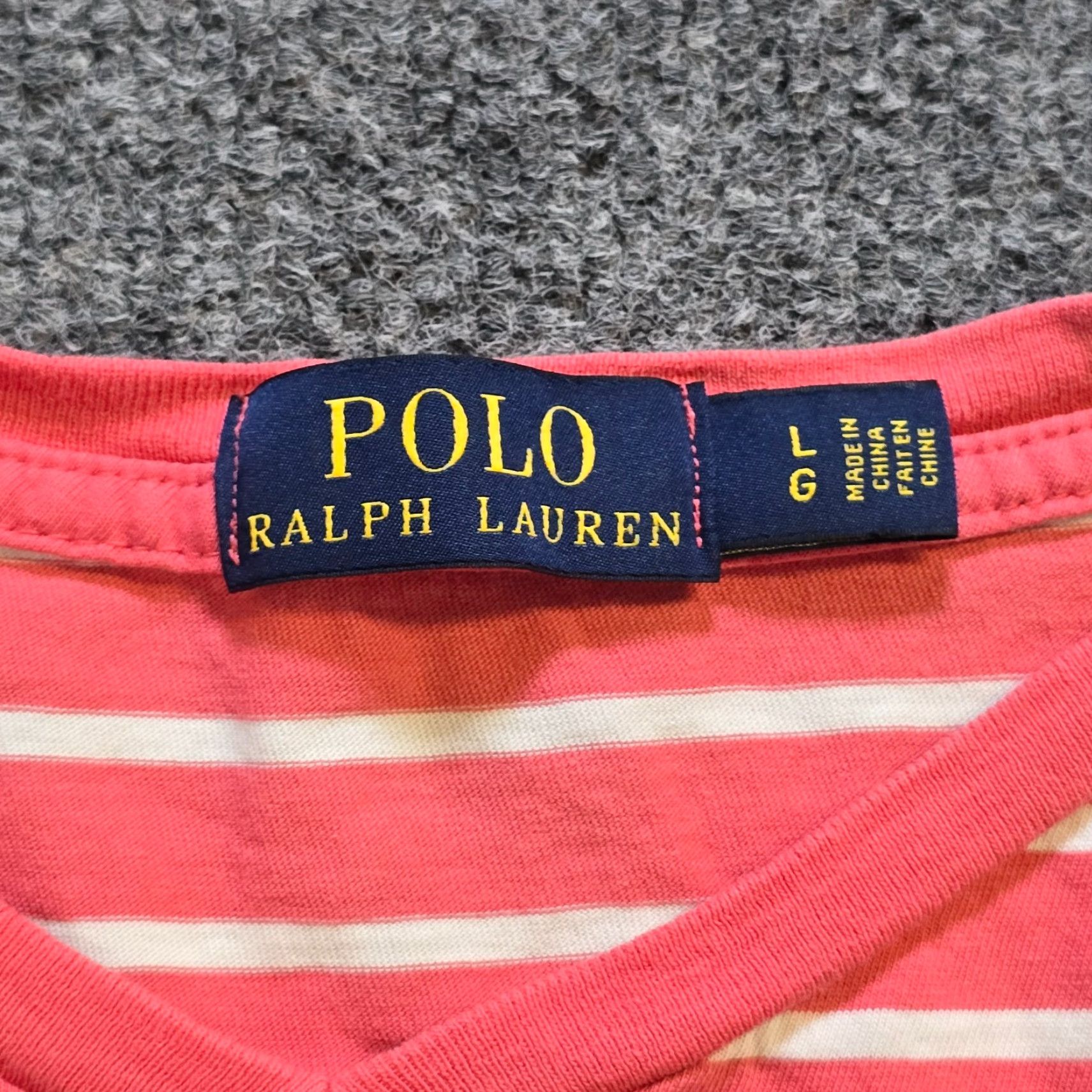 Polo Ralph Lauren Polo Ralph Lauren Shirt Mens Large Pink White Striped V Neck T-Shirt Casual Basic Size US L / EU 52-54 / 3 - 3 Thumbnail