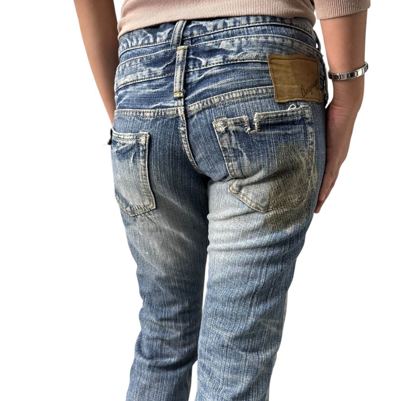 Japanese Brand 2000s Antgauge Japan Double Waist Newspaper Boro Jeans Size US 29 - 18 Thumbnail