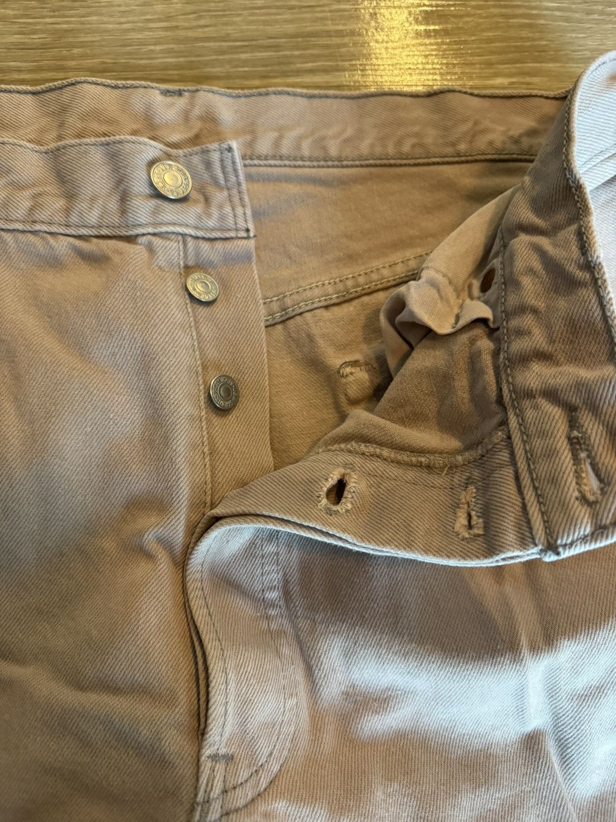 Levi's × Vintage Vintage Levis 501 Taupe Size US 34 / EU 50 - 4 Thumbnail