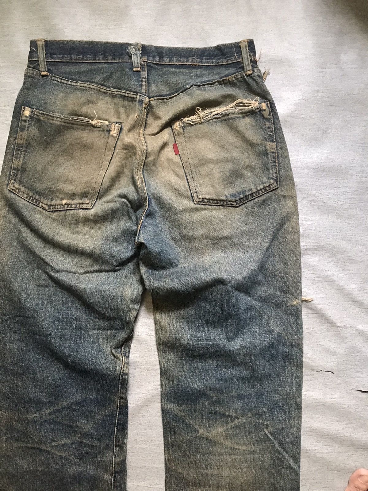Japanese Brand × Sugar Cane × Toyo Enterprises 🔥 Vintage Sugar Cane Trashed Distress Selvedge Denim Size US 32 / EU 48 - 6 Thumbnail