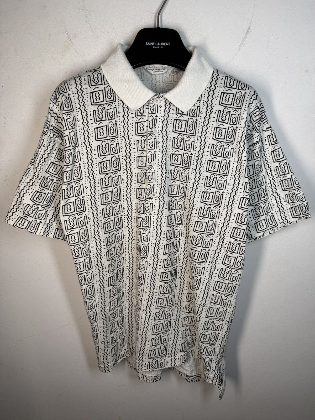 Yves Saint Laurent 90s YSL Polo Super Soft Button Up T-Shirt Vintage Shirt y2k Size US L / EU 52-54 / 3 - 2 Thumbnail