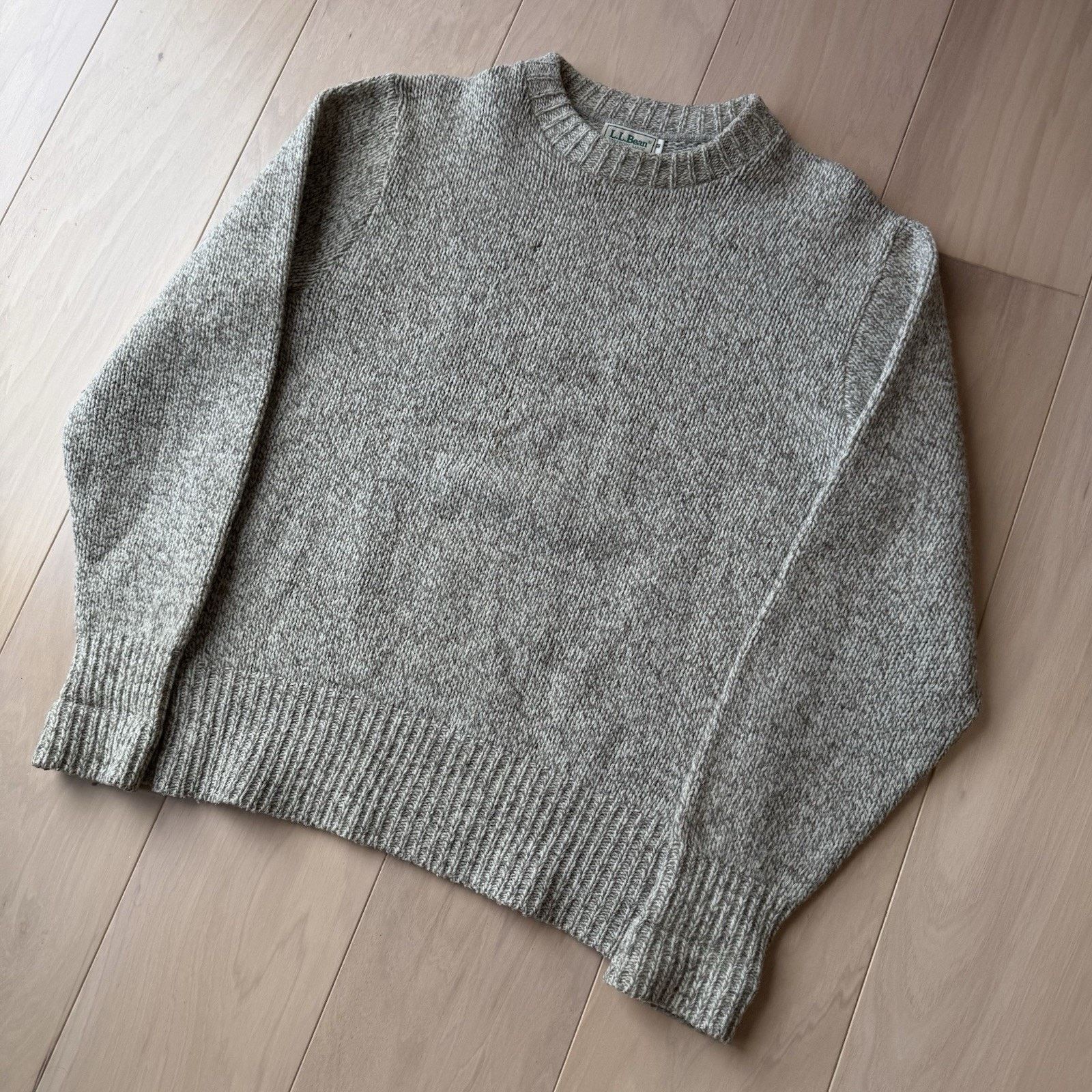 L.L. Bean Vintage LL Bean Sweater Beige 90s Wool Pullover Heavy Size US M / EU 48-50 / 2 - 9 Thumbnail