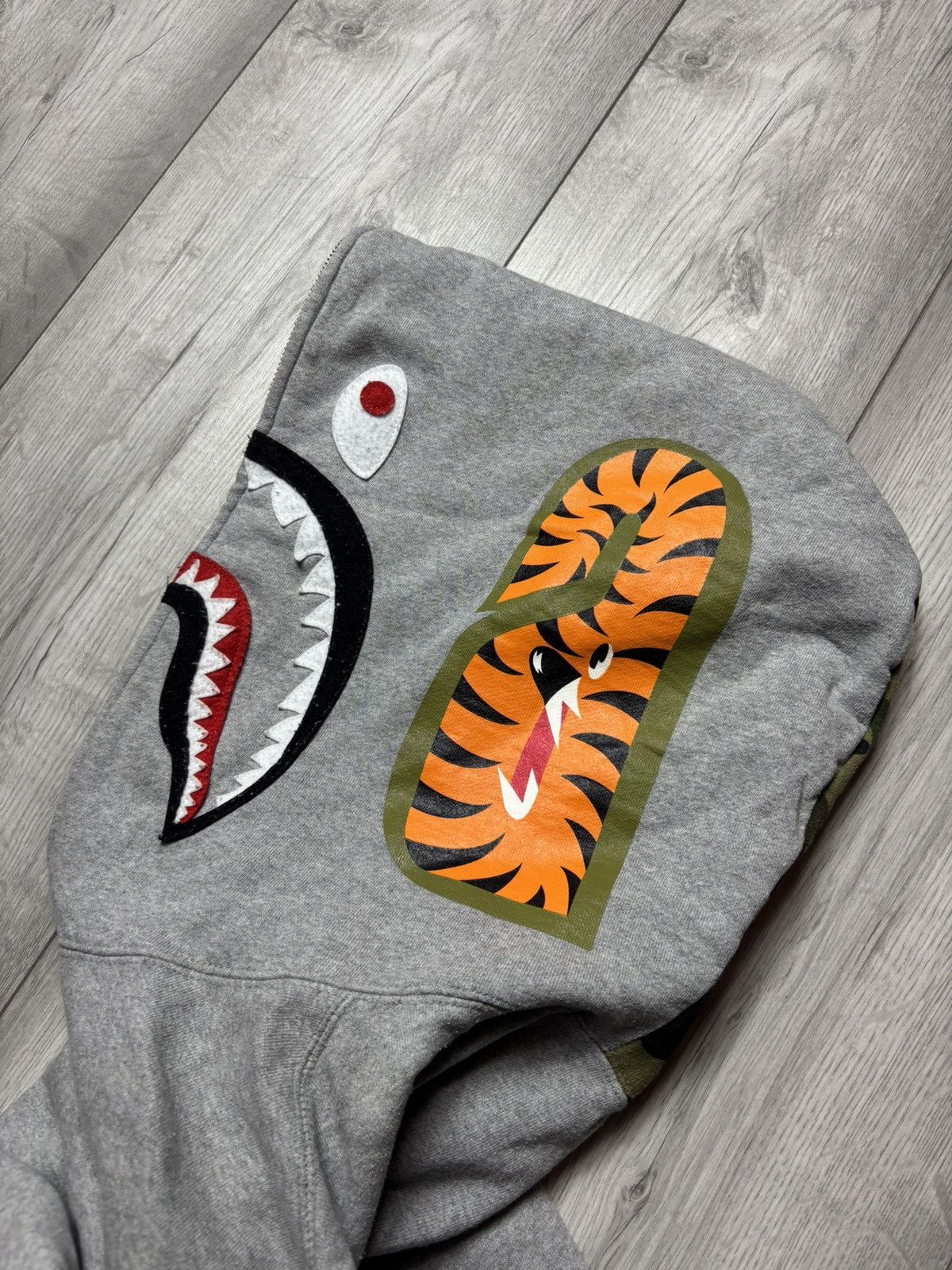 Bape Bape half camo shark full zip hoodie Size US L / EU 52-54 / 3 - 5 Thumbnail