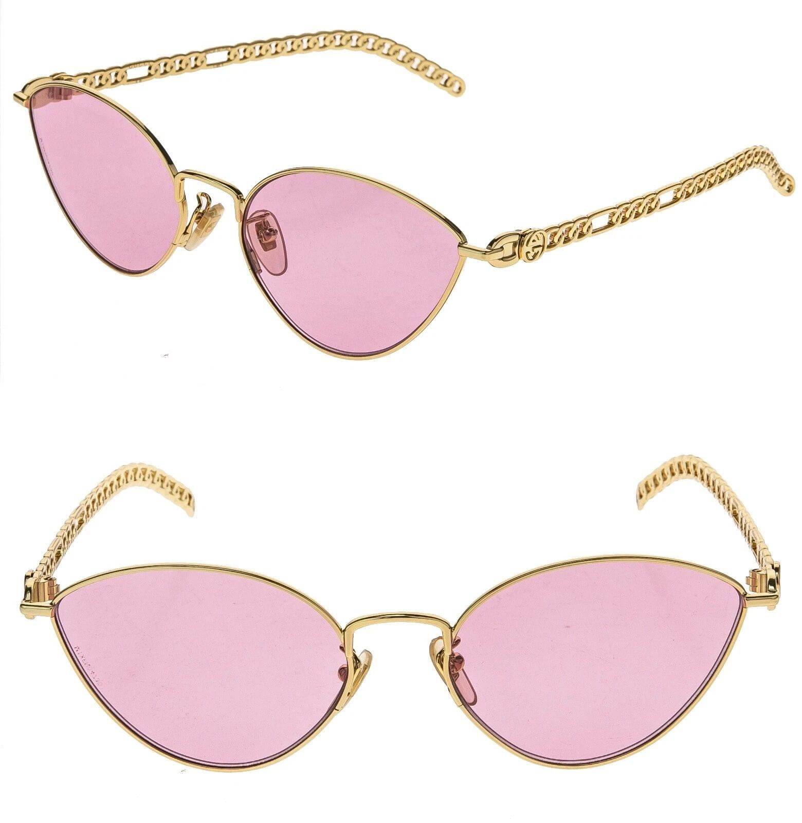 Gucci GUCCI GG0977S CHAIN 0977 Gold Pink Crystal Heart 004 Size ONE SIZE - 1 Thumbnail