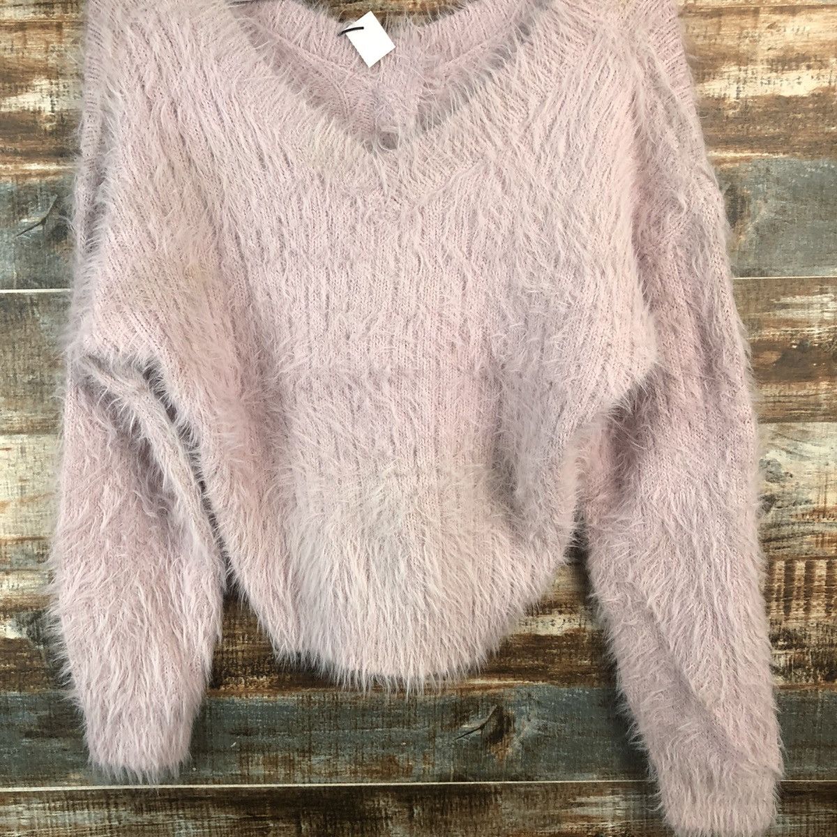 Japanese Brand DL Ingni Pink Mohair shaggy fur Knitwear #C396 Size M / US 6-8 / IT 42-44 - 3 Thumbnail