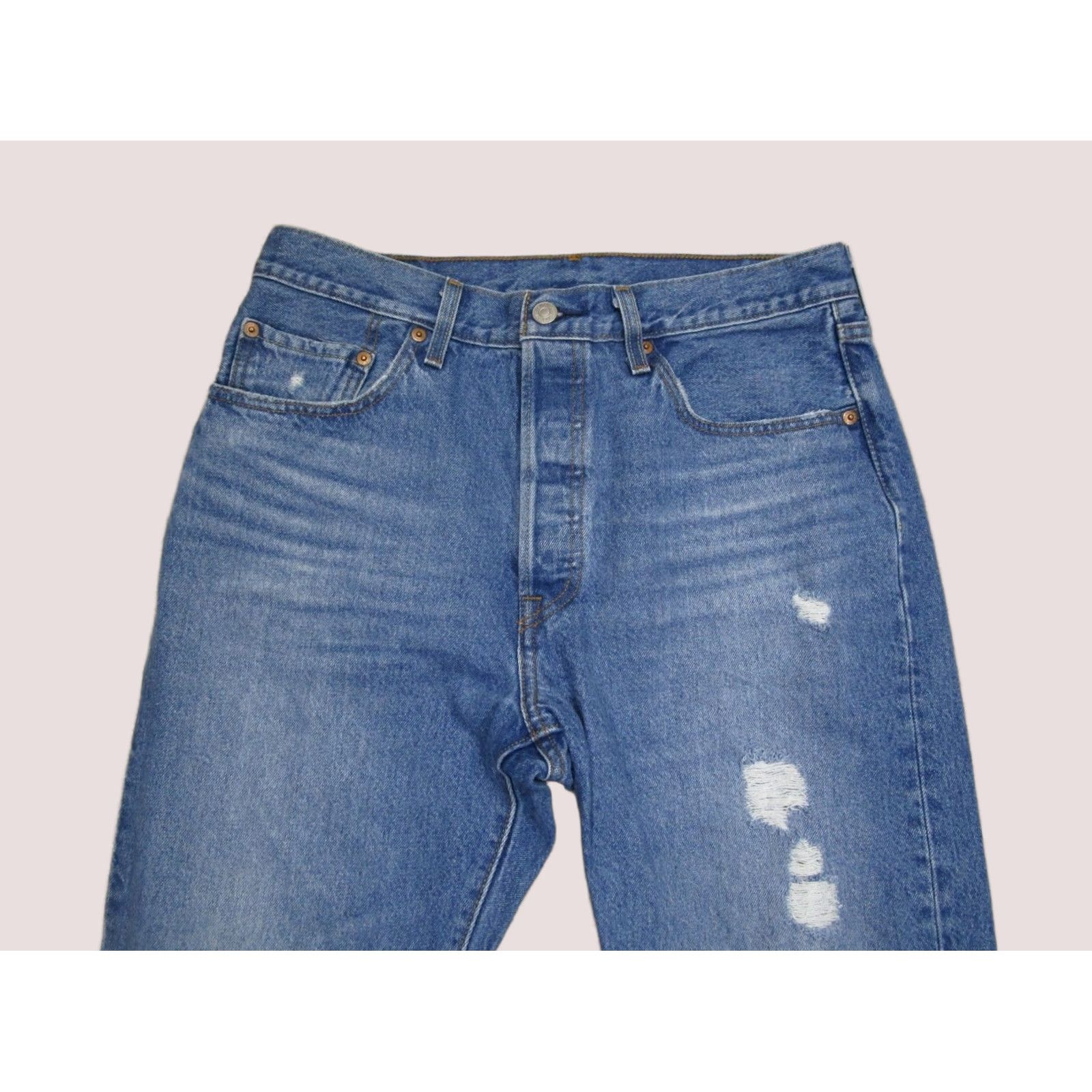 Levi's Levi's 501 Jeans Women 31x30 Light Blue Button Fly Distressed Pockets Logo 501 Model Jeans Mens Womens Boys Girls Size 24" / US 00 / IT 34 - 1 Thumbnail