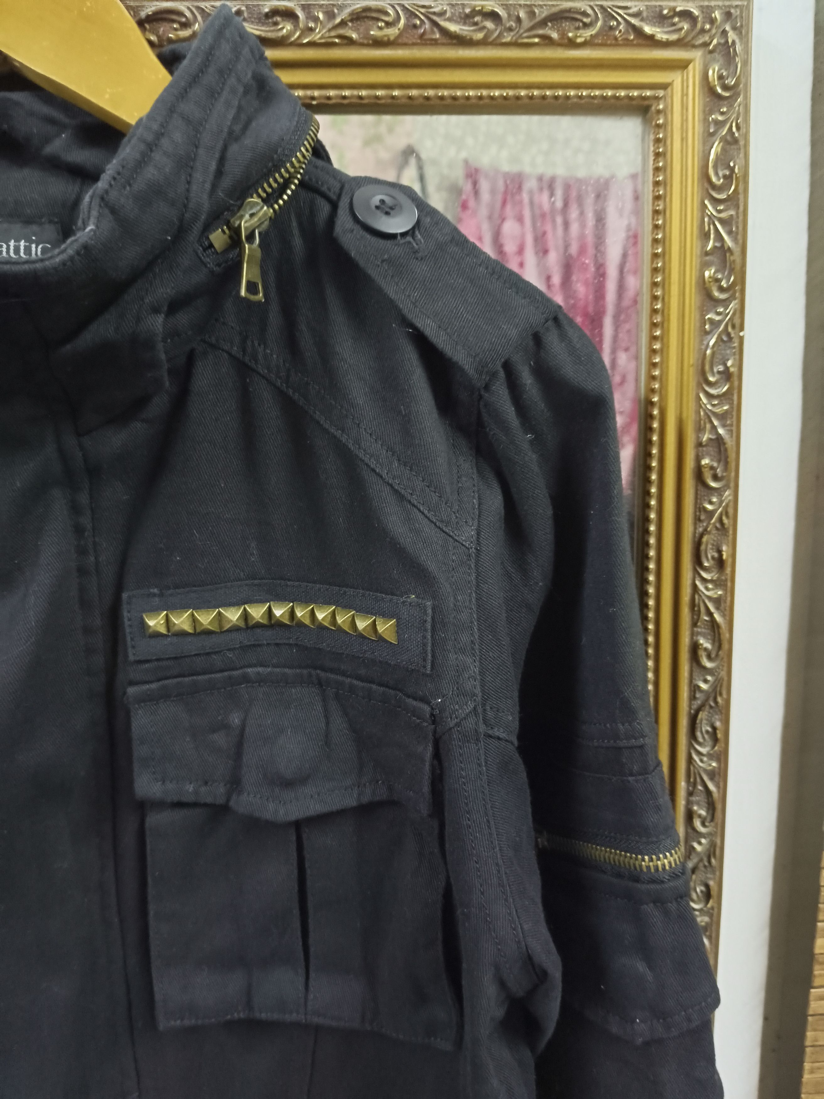 In The Attic SICK🔥IN THE ATTIC STUDDED MILITARY HOODED JACKET Size US M / EU 48-50 / 2 - 3 Thumbnail