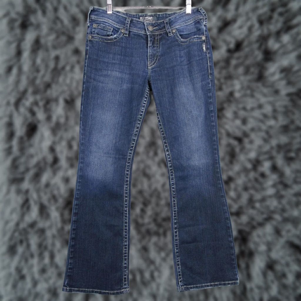 Silver Jeans Co. Silver Jeans Co Suki Surplus Jeans Womens 30x32 Blue Medium Wash Bootcut Relaxed Jeans Women W30 L32 Size 30" / US 8 / IT 44 - 1 Thumbnail