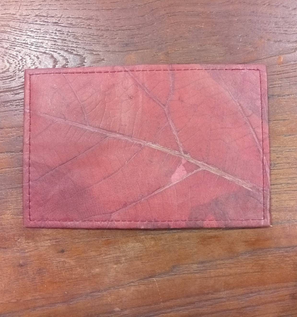 Other TRAVEL PASSPORT HOLDER TEAK WOOD LEAF VEGAN LEATHER Size ONE SIZE - 3 Thumbnail