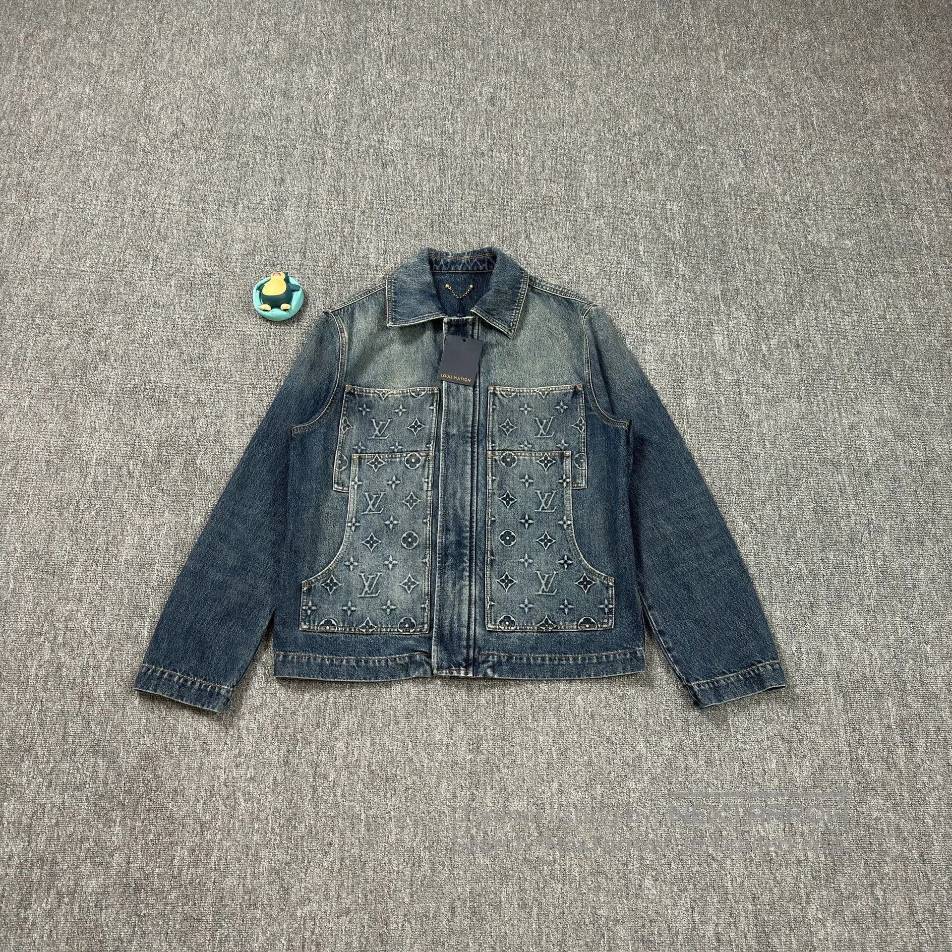 Louis Vuitton LV Blue Denim Jacket with Logos. Size US M / EU 48-50 / 2 - 1 Thumbnail