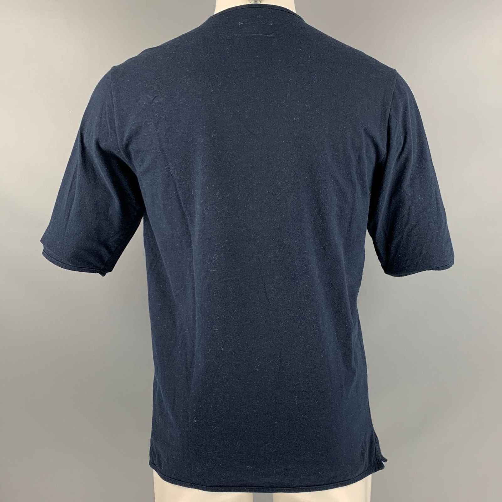 Other Navy White Embroidery Cotton Polyamide Crew Neck T-shirt Size US M / EU 48-50 / 2 - 3 Thumbnail