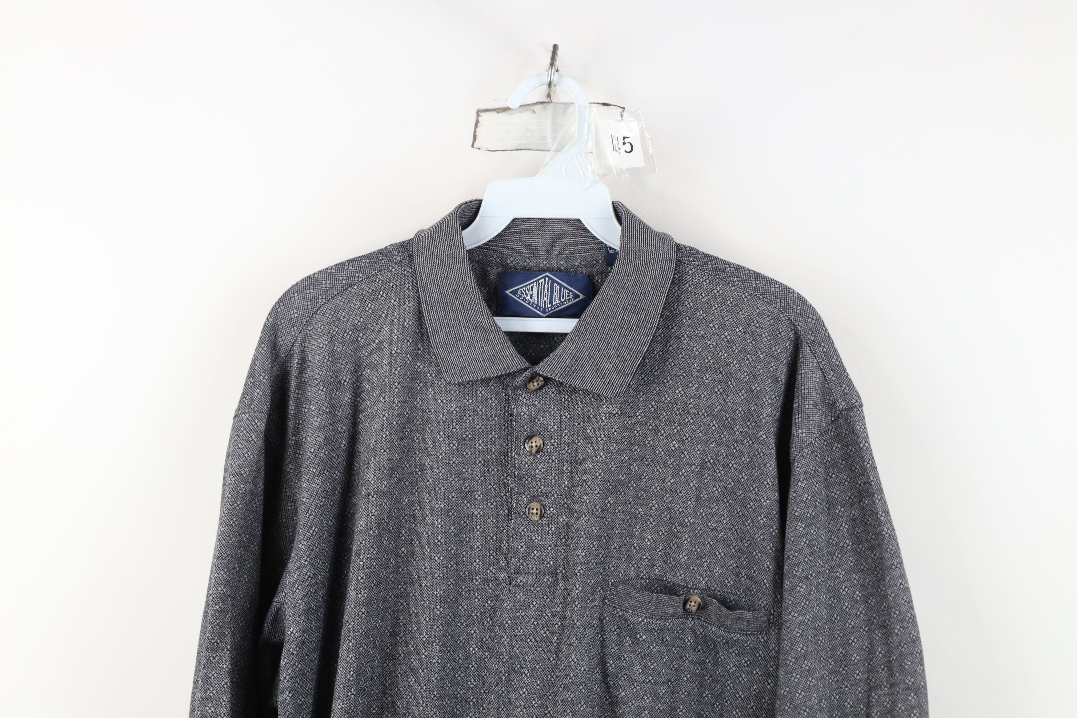 Vintage Vintage 90s Streetwear Geometric Knit Pullover Polo Shirt Size US L / EU 52-54 / 3 - 2 Thumbnail