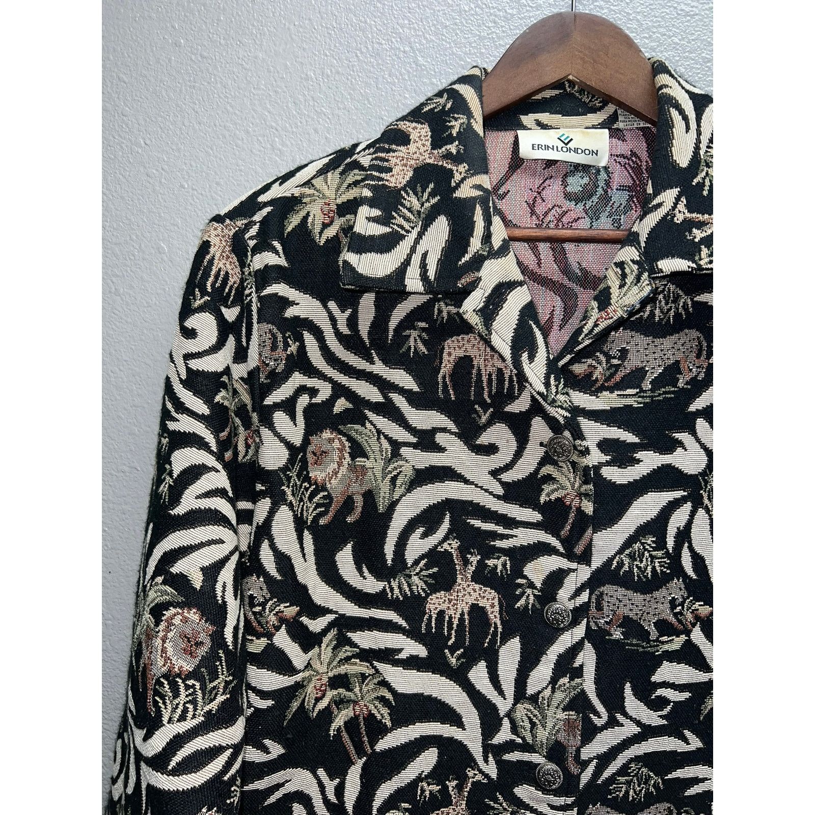 Vintage Womens Vintage Safari Blazer Jacket Tapestry Jacquard XL Size XL / US 12-14 / IT 48-50 - 3 Thumbnail