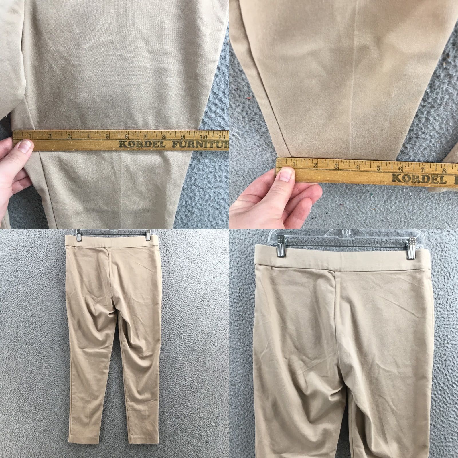 Calvin Klein Calvin Klein Womens Straight Trouser Pants Beige Mid Rise 32.5x26.25 Reg Tapered Logo Pockets Chino Machine Washable Size 24" / US 00 / IT 34 - 8 Thumbnail