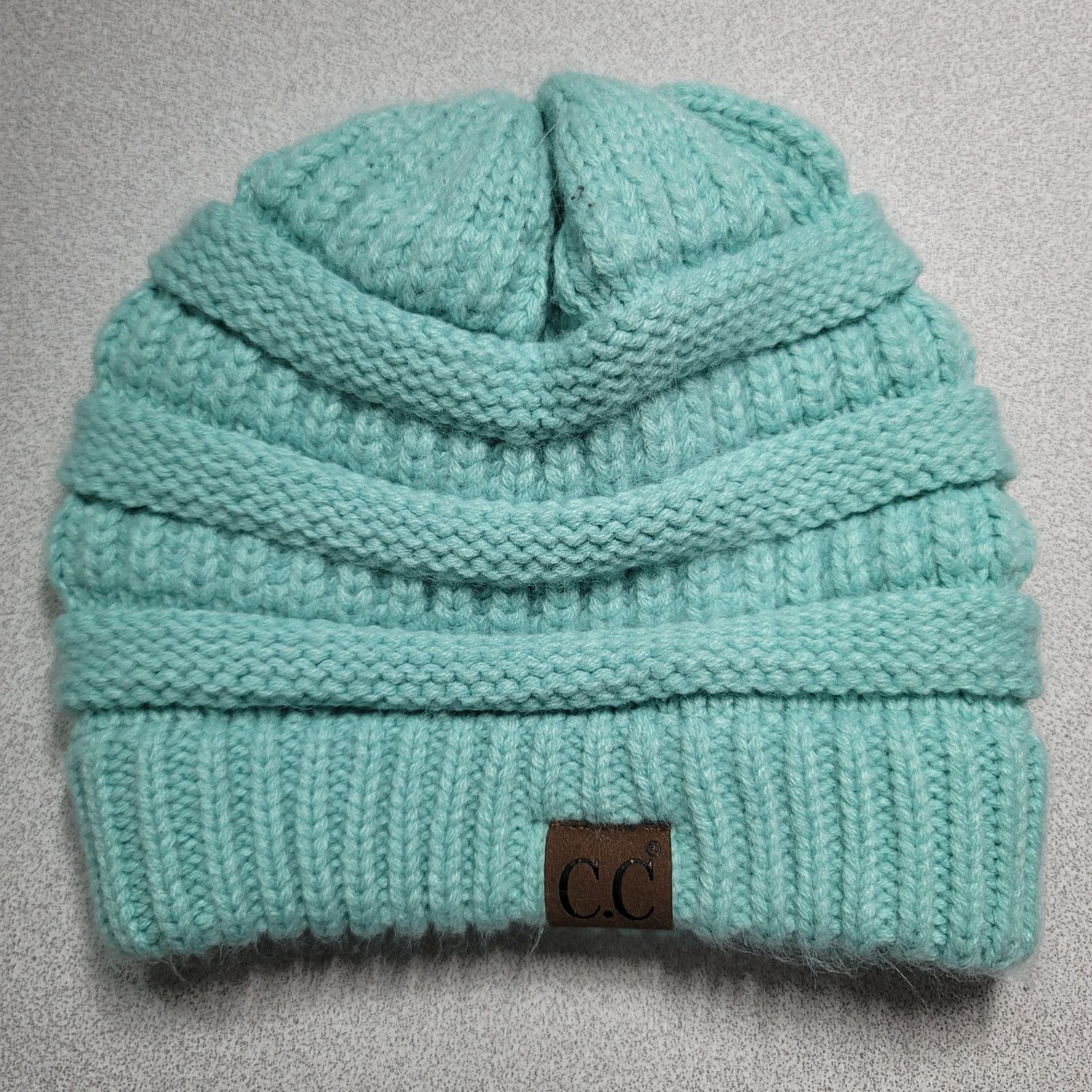 Cccp C.C. Mint Green Knitted Cap One Size Warm Cozy Soft Stretchy Size ONE SIZE - 1 Thumbnail