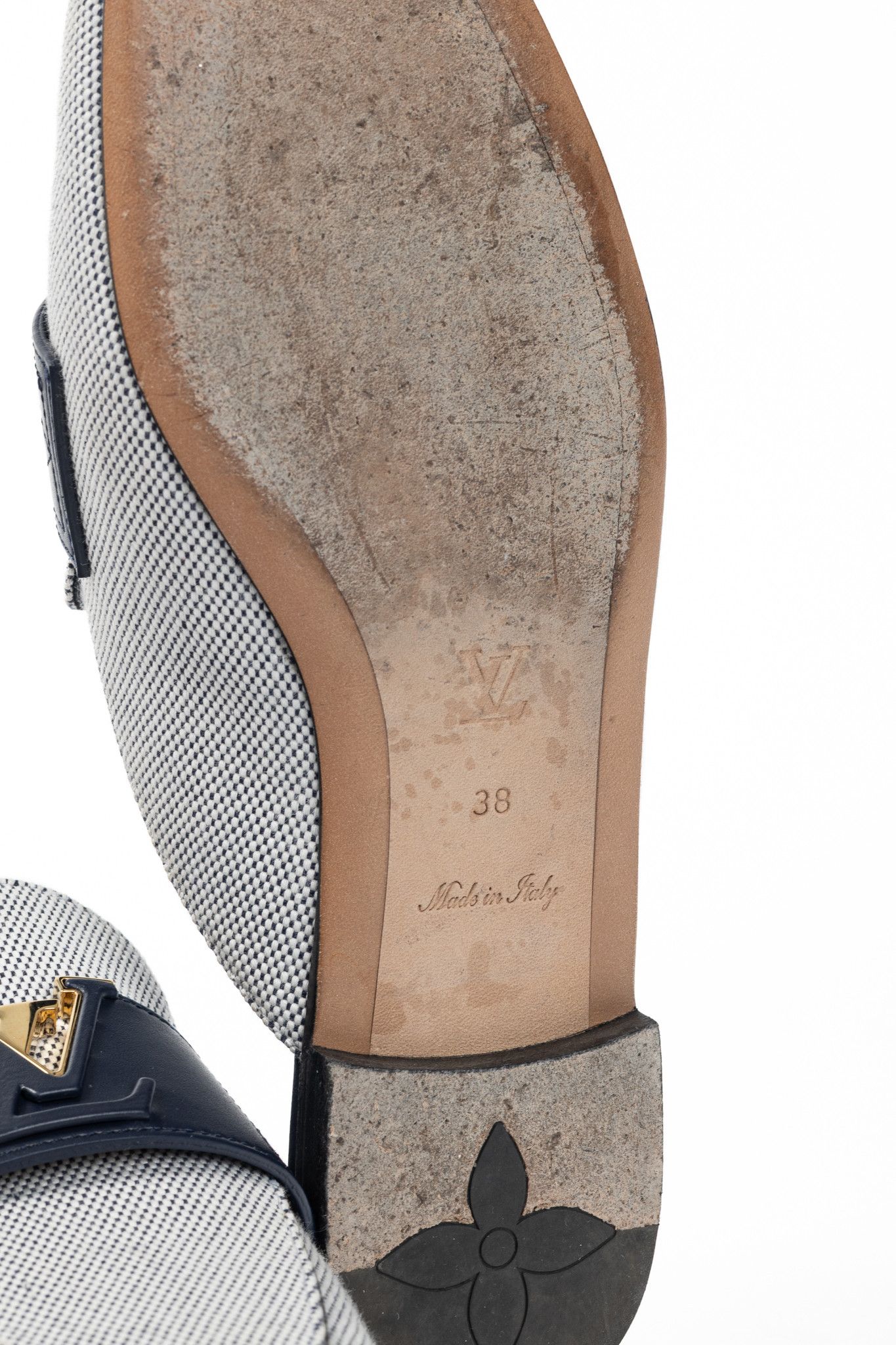 Louis Vuitton Louis Vuitton LV Mare White & Navy Open Back Loafers Size US 7.5 / IT 37.5 - 6 Thumbnail