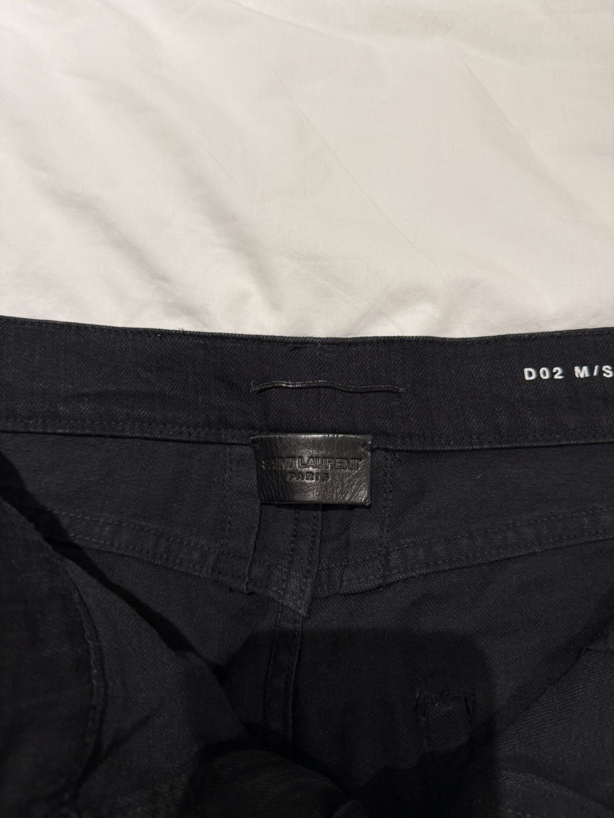 Saint Laurent Paris Saint Laurent D02 “One Knee Rip” Black Washed Jeans Size US 34 / EU 50 - 3 Thumbnail