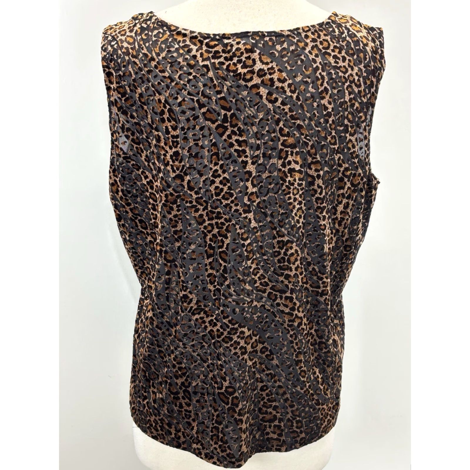 Vintage VINTAGE MSK Velvet Burnout Tank Top Women 2X Plus Animal Print Sleeveless Scoop Neck USA Made Y2K Shirt Size XXL / US 16-18 / IT 52-54 - 3 Thumbnail