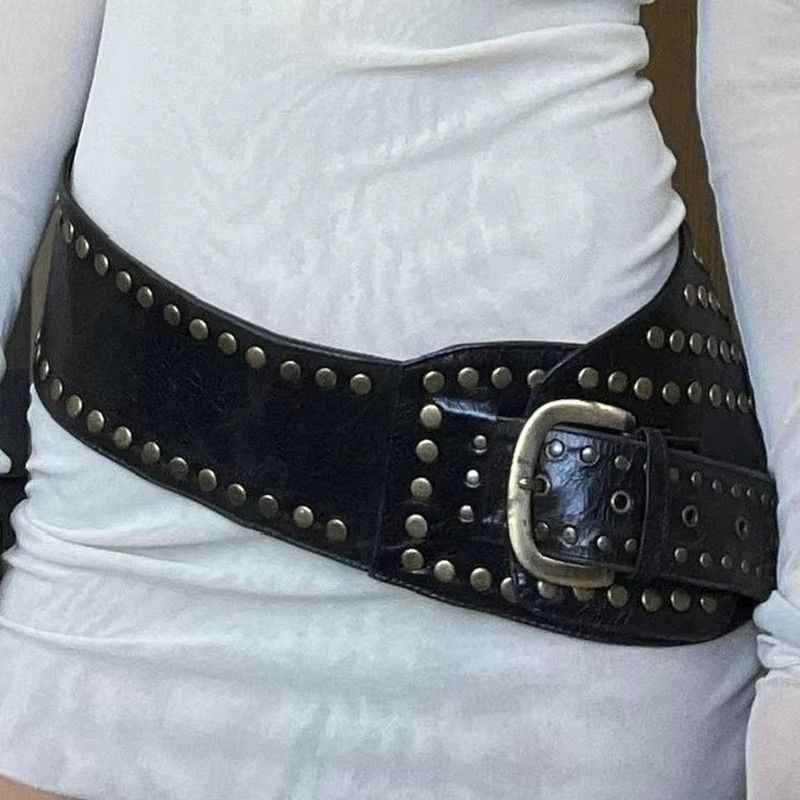 Japanese Brand Y2K Rivet Ring Belt Vintage Punk Style Crop Size ONE SIZE - 2 Thumbnail