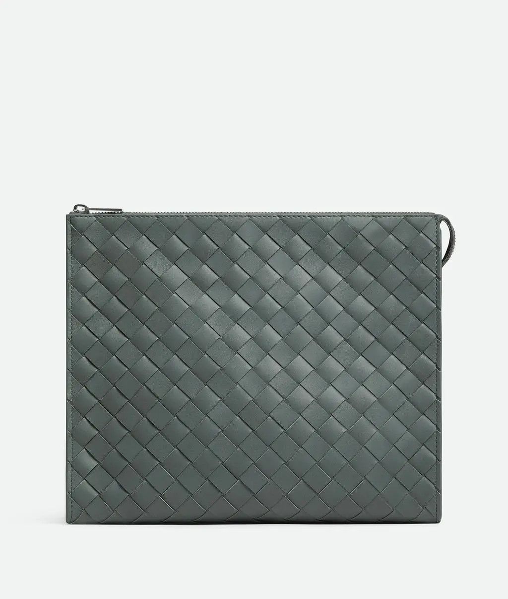 Bottega Veneta o1w1db10525 Size: OS / Intrecciato Standing Pouch Slate Grey Size ONE SIZE - 1 Thumbnail