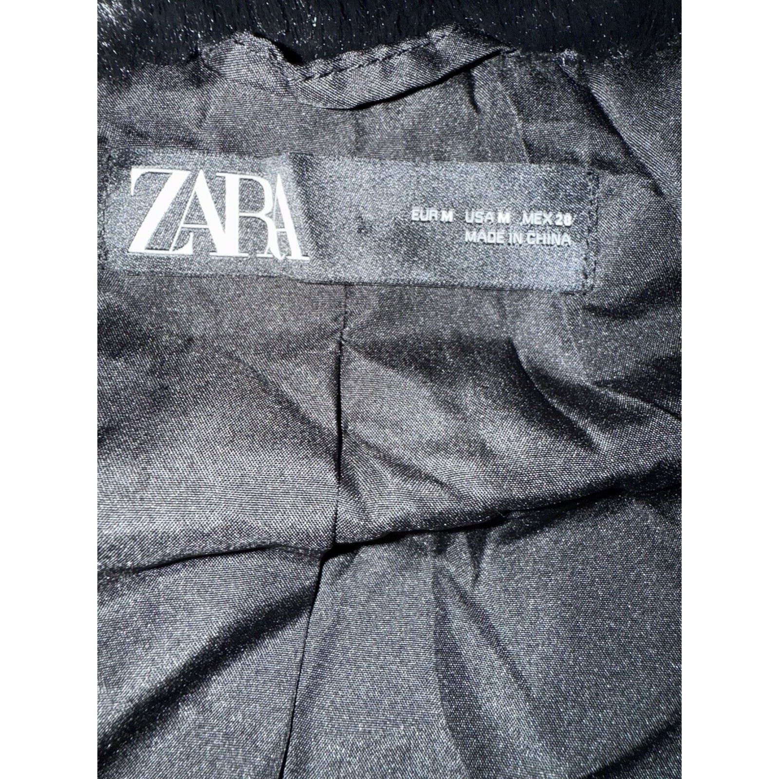 Zara Zara Faux Fur Bomber Jacket Hooded Black Coat Women’s Medium Size M / US 6-8 / IT 42-44 - 6 Thumbnail