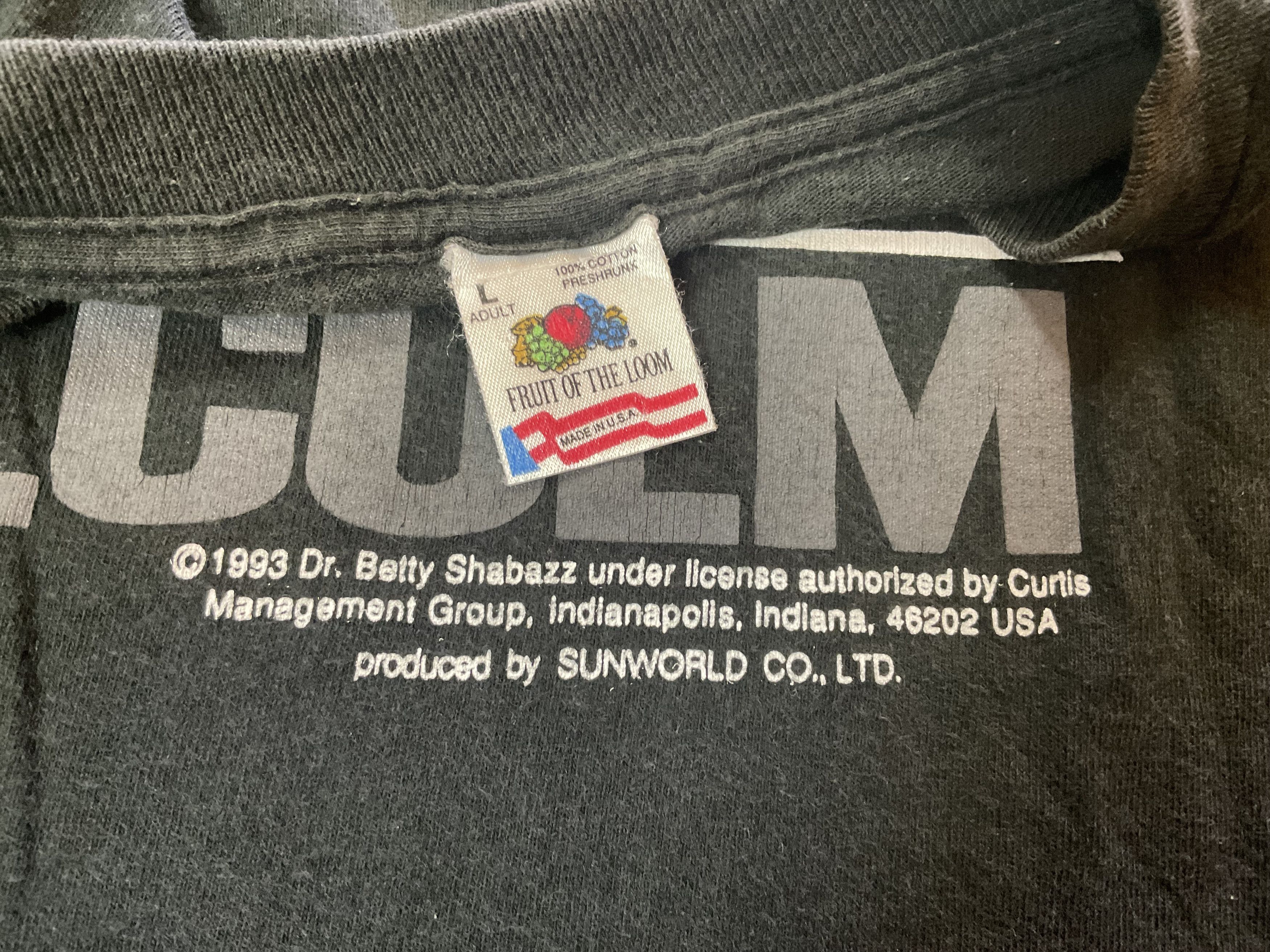 Fruit Of The Loom Vintage 90s Malcolm X T-Shirt 1993 Betty Shabazz Betty X Size US L / EU 52-54 / 3 - 4 Thumbnail