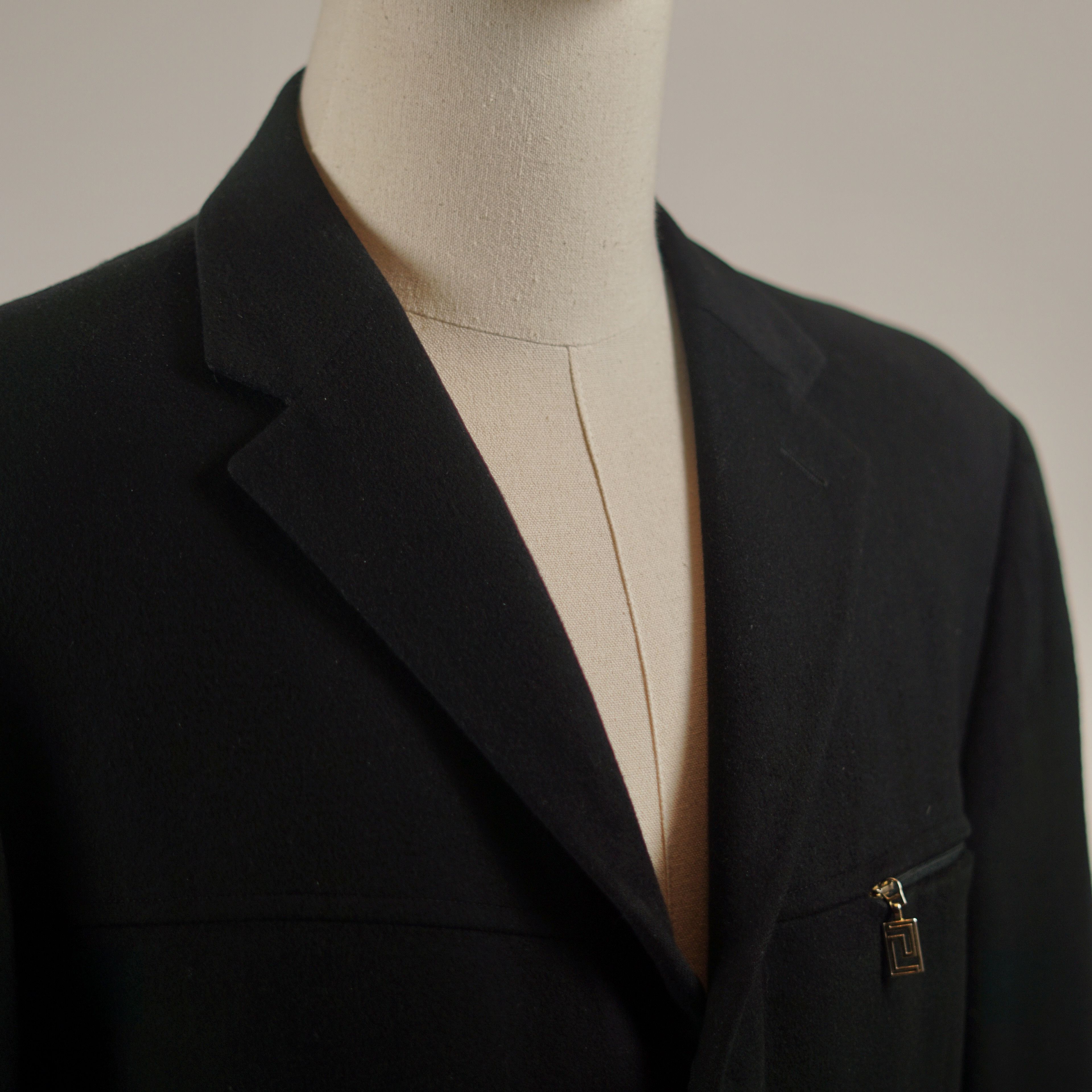 Versace Wool Cashmere Zip-Front Blazer Size 52R - 5 Thumbnail