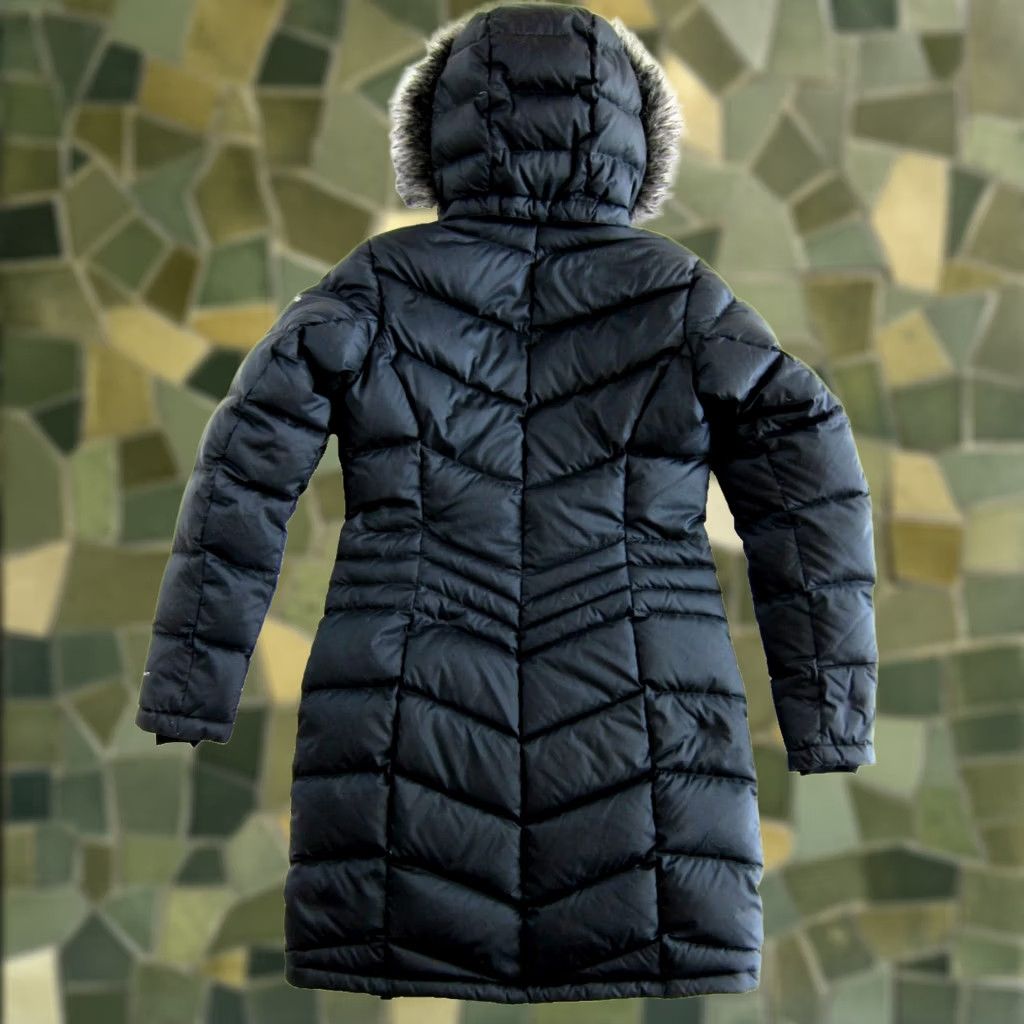 Vintage Columbia Parka Coat Women XS Down Hooded Faux Fur Black 650 Omni-Heat Lightweight Long Coat Size XS / US 0-2 / IT 36-38 - 1 Thumbnail