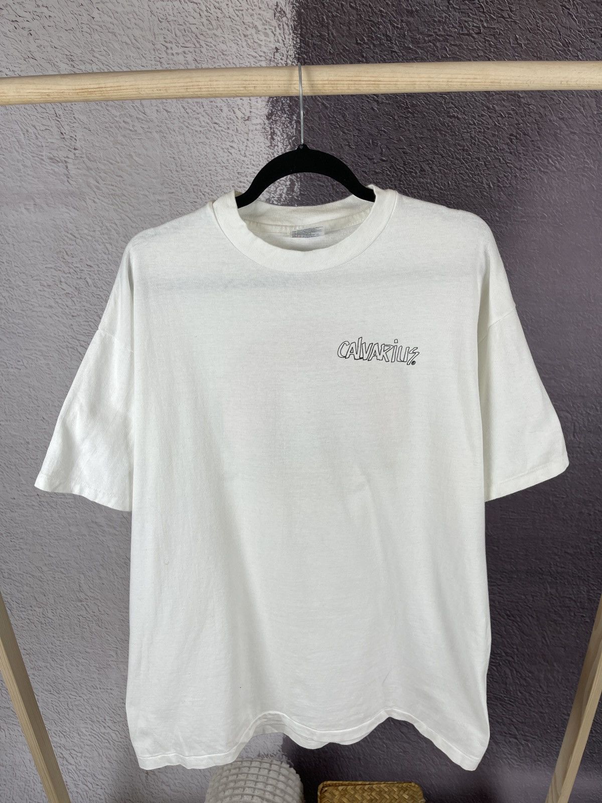 Hanes Vintage Calvarius Christianwear T-shirt 1993 Merch Hanes Size US XL / EU 56 / 4 - 4 Thumbnail