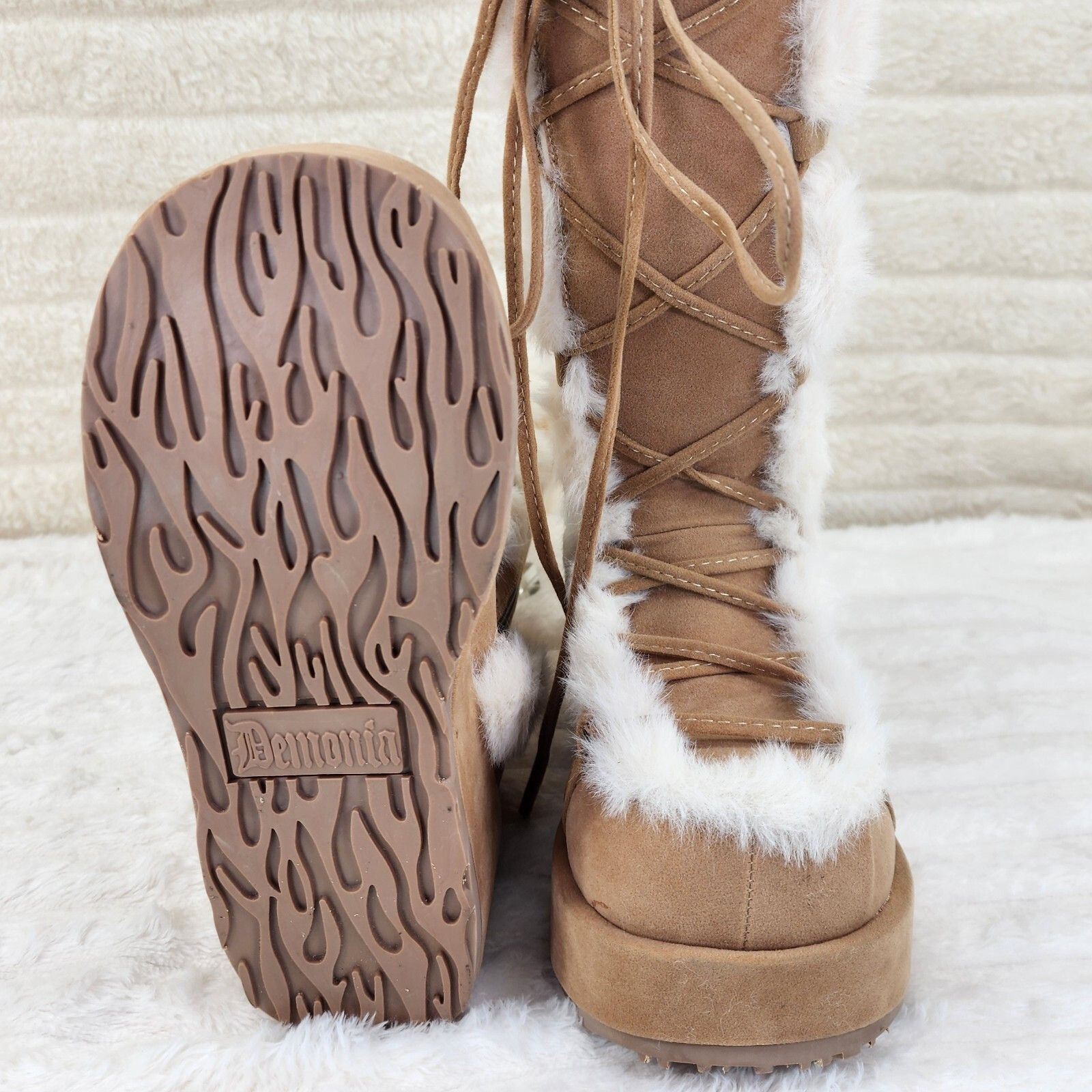 Other DEMONIA Cubby 311 Stomper Tan Mammoth Platform Goth Punk Kne Size US 7 / IT 37 - 7 Thumbnail