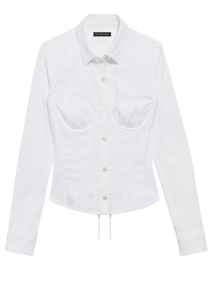 Balenciaga BALENCIAGA CORSET SHIRT - WHITE (IT 40) Size S / US 4 / IT 40 - 1 Thumbnail