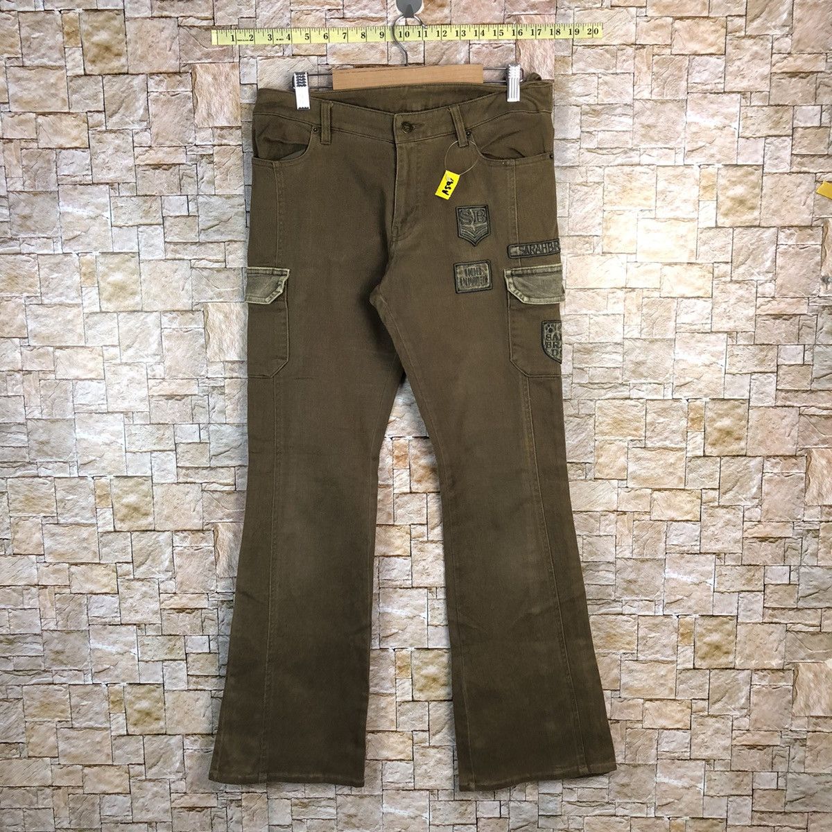 Japanese Brand Sarah Band Brown Cargo Multipocket Pants #A590 Size US 31 - 1 Thumbnail