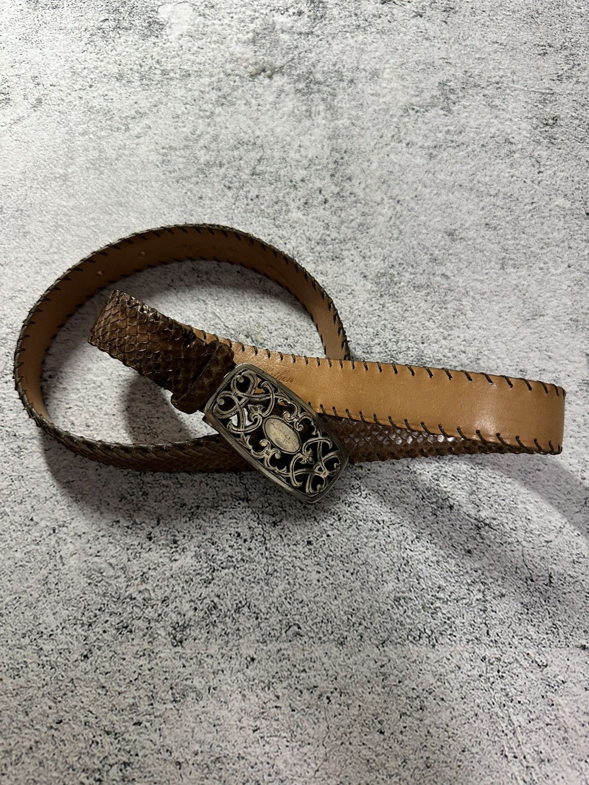 Other Vintage Reptile’s House Python Leather Belt Y2K Size ONE SIZE - 1 Thumbnail