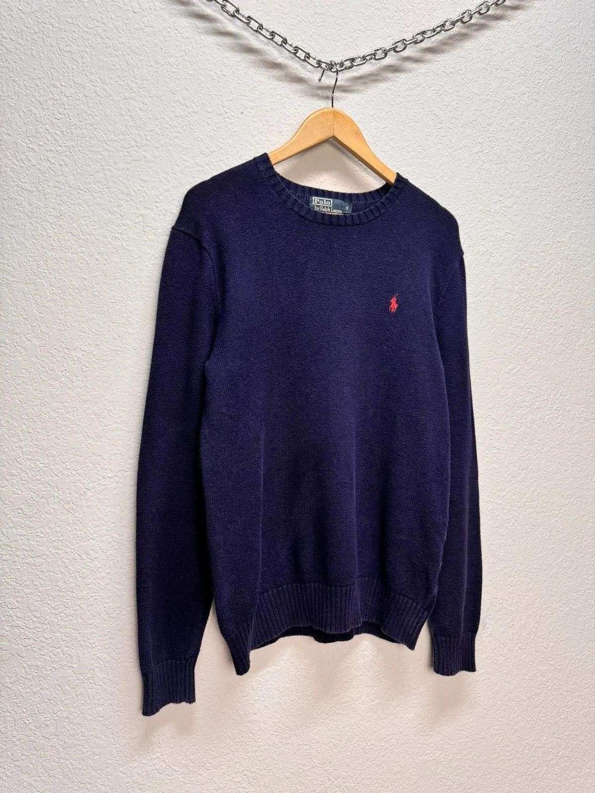 Polo Ralph Lauren × Vintage Polo Ralph Lauren Cable Knit wool blue sweater Size US M / EU 48-50 / 2 - 1 Thumbnail