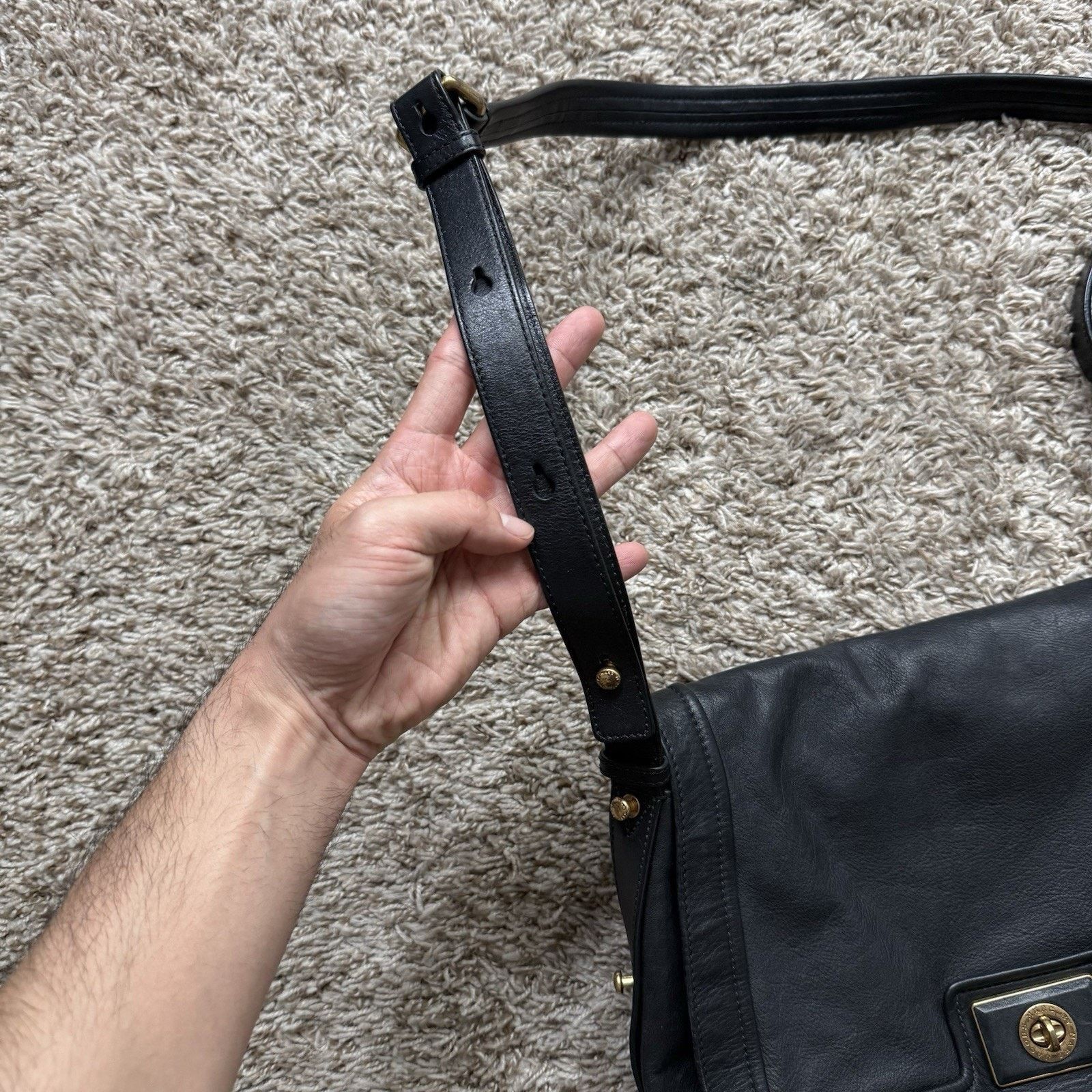 Marc Jacobs × Marc by Marc Jacobs Marc By Marc Jacobs Messenger Bag Black Leather Purse Size ONE SIZE - 10 Thumbnail