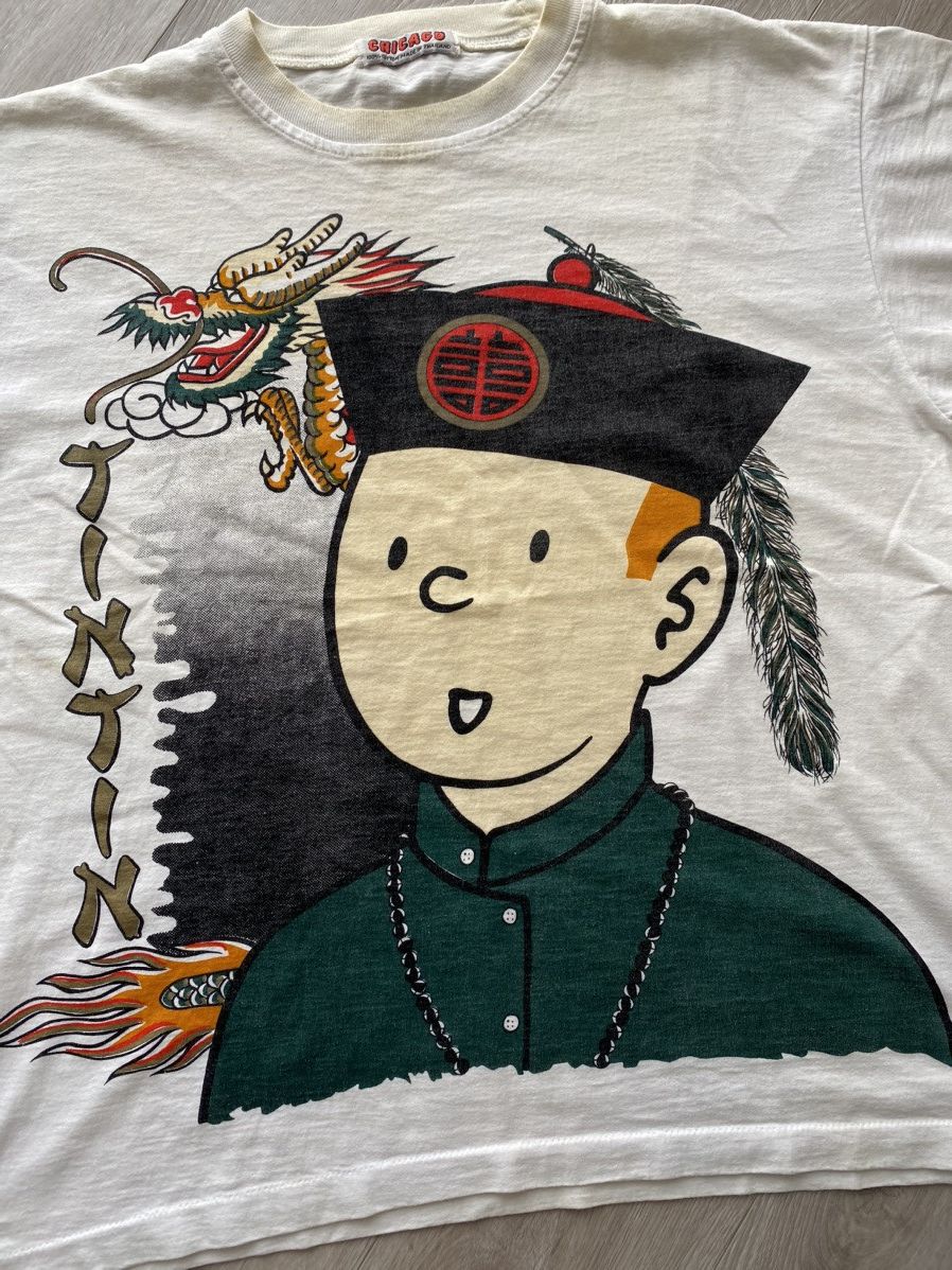 Cartoon Network × Vintage Rare Vintage Herges Tintin Big Printed Tshirt Size US M / EU 48-50 / 2 - 3 Thumbnail