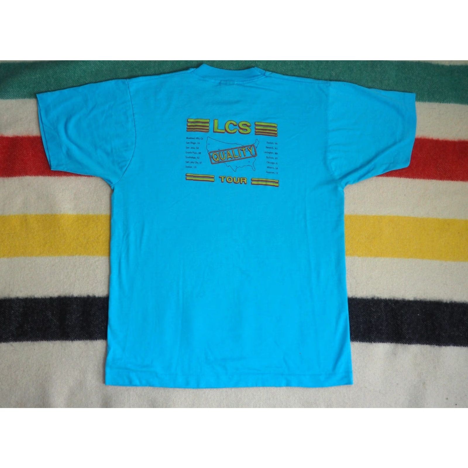 Vintage VTG Screen Stars LCS Computer Tour Tech Promo USA Black Tee Shirt L Mens Graphic Tee 80s 90s Blue Size US L / EU 52-54 / 3 - 3 Thumbnail