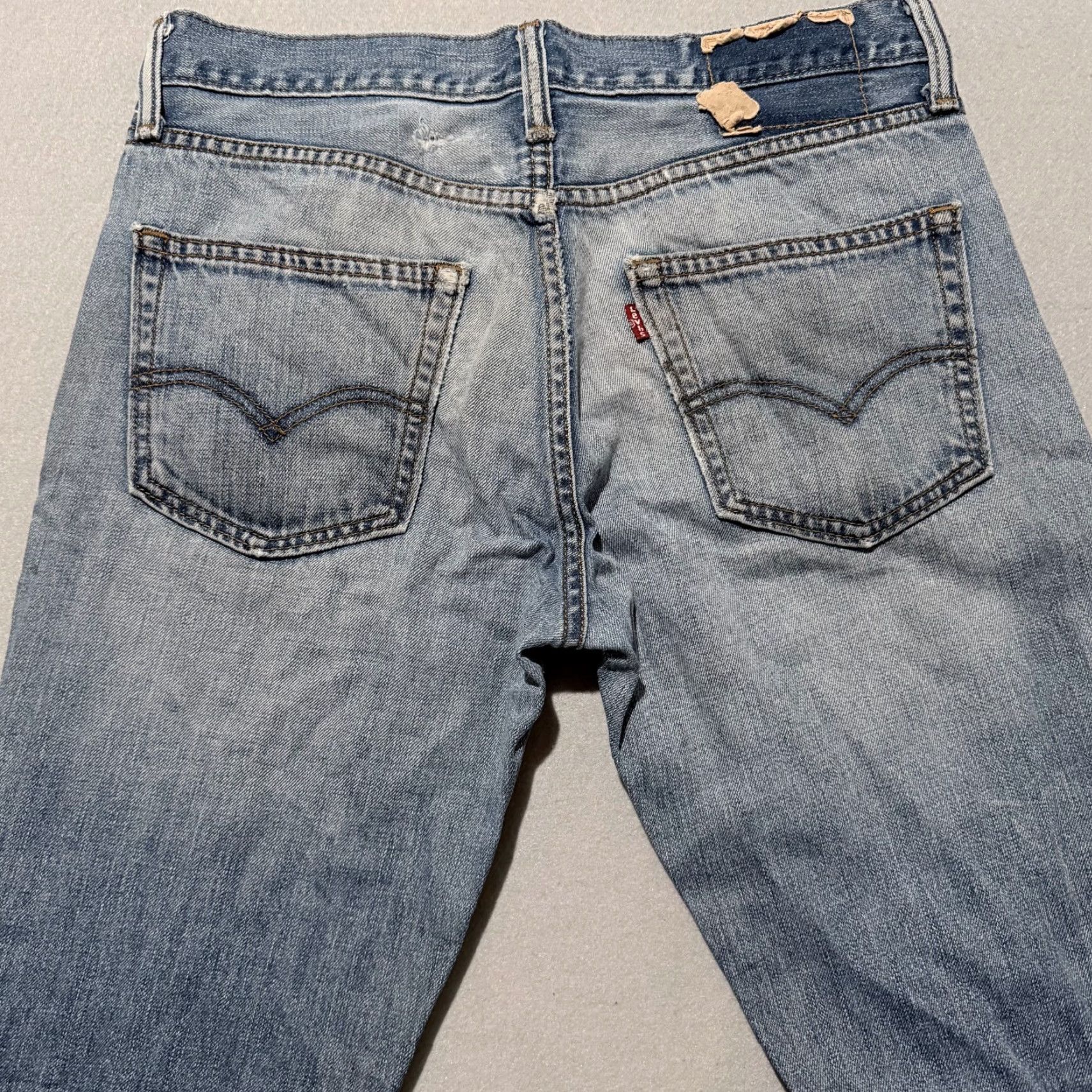 Levi's Levi’s Jeans Men Blue Denim Mid Rise Distressed Zip Fly 31x30 Straight Slim - 5-Pocket Design Vintage No Size US 31 - 4 Thumbnail