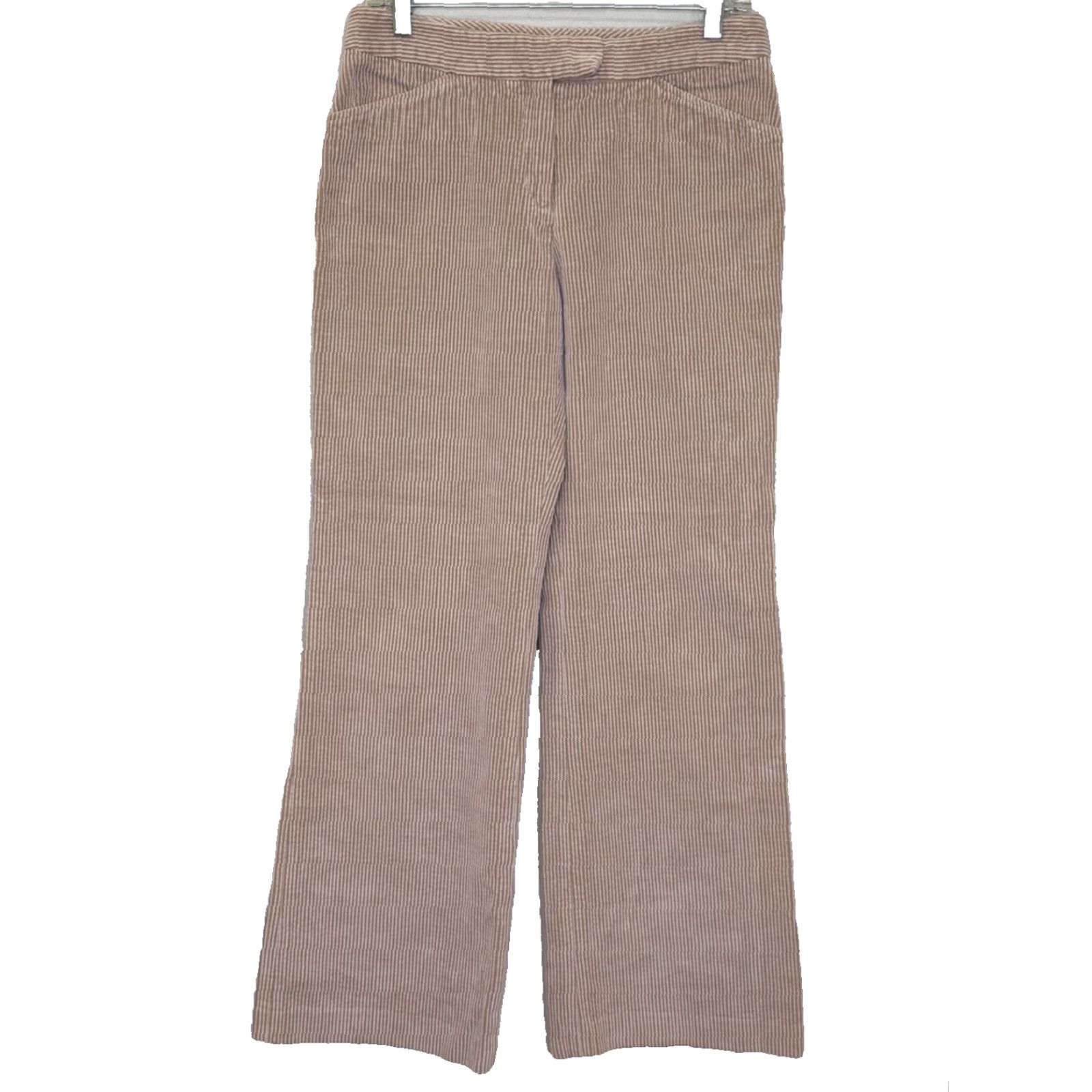 Pinko Lafayette 148 Corduroy Pants Womens Size 6 Pink Wide Leg 100% Cotton Mid Rise Dress Pants Preppy Size 28" / US 6 / IT 42 - 2 Thumbnail