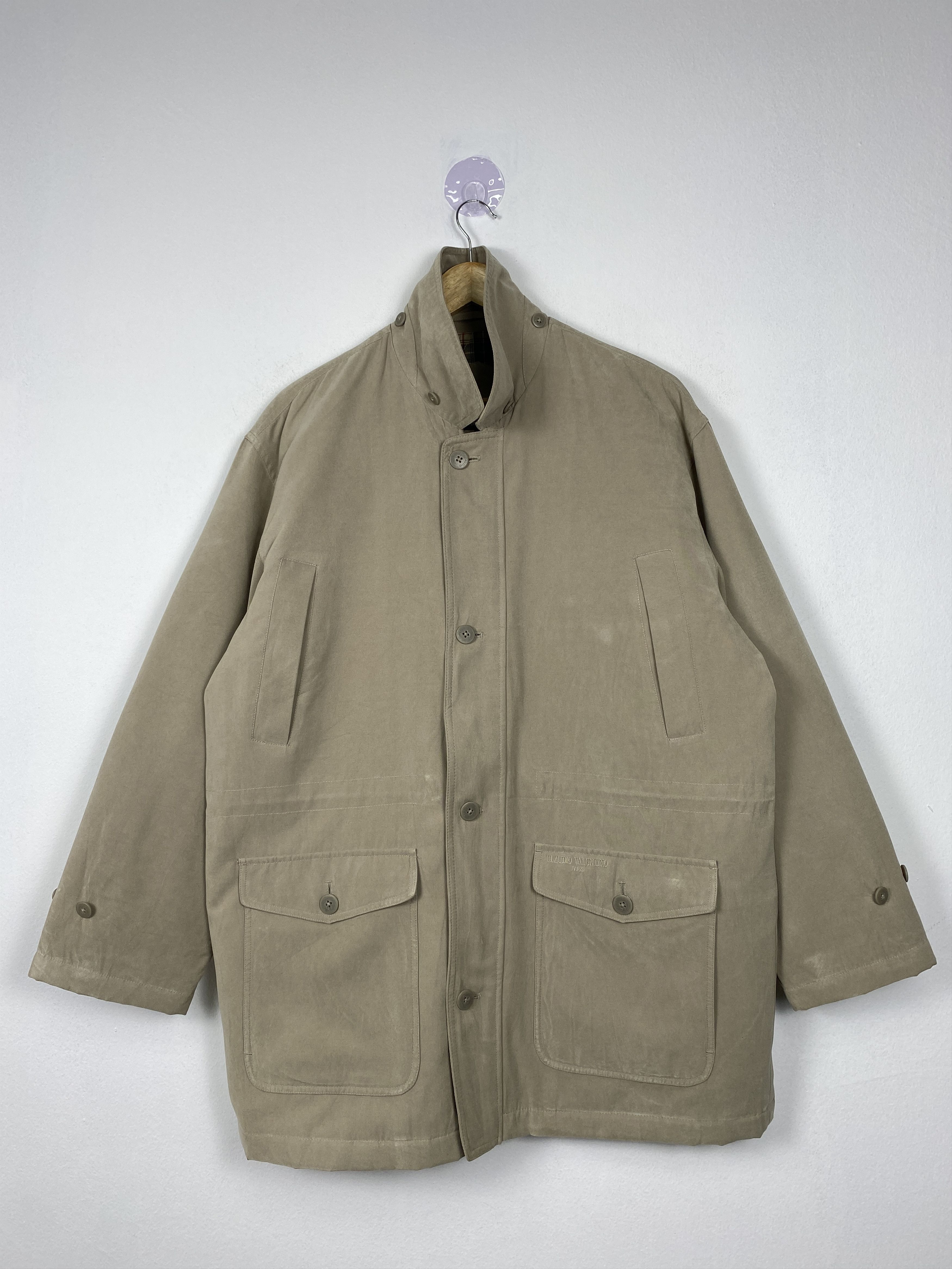 Japanese Brand Vintage Claudio Valentino Quilted Lining Jacket J1148 Size US M / EU 48-50 / 2 - 1 Thumbnail